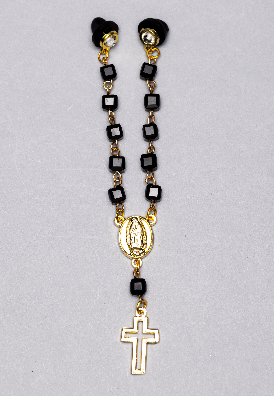 *NEW BLACK ROSARY STYLE "VIRGENCITA" CHAIN VERY LIMITED