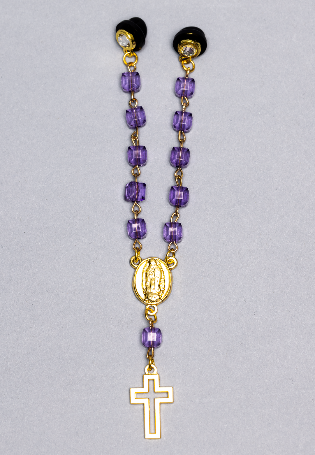 *NEW PURPLE ROSARY STYLE "VIRGENCITA" CHAIN VERY LIMITED