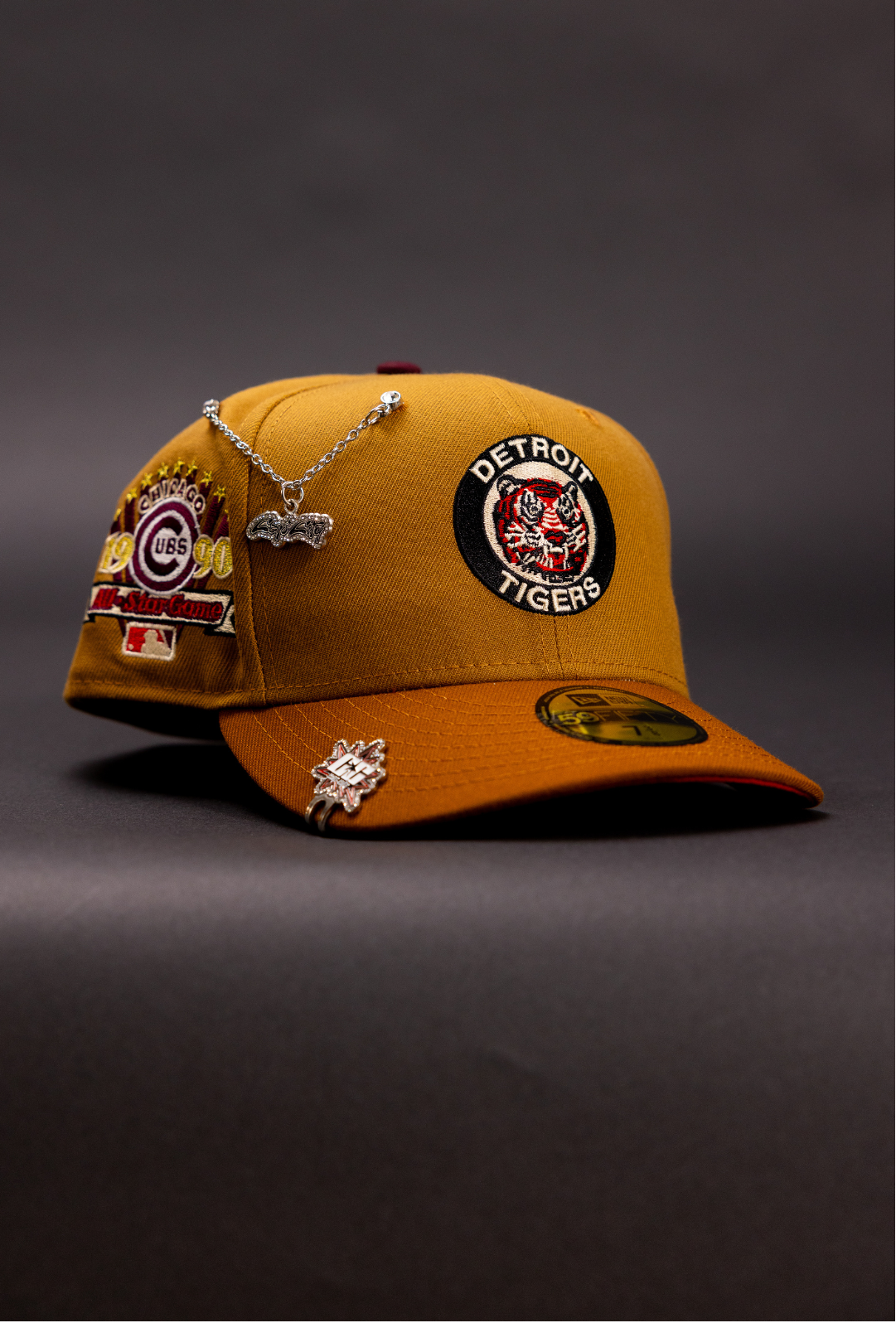 NEW ERA EXCLUSIVE 59FIFTY TAN/KHAKI DETROIT TIGERS W/ 1990 ALL STAR GAME PATCH