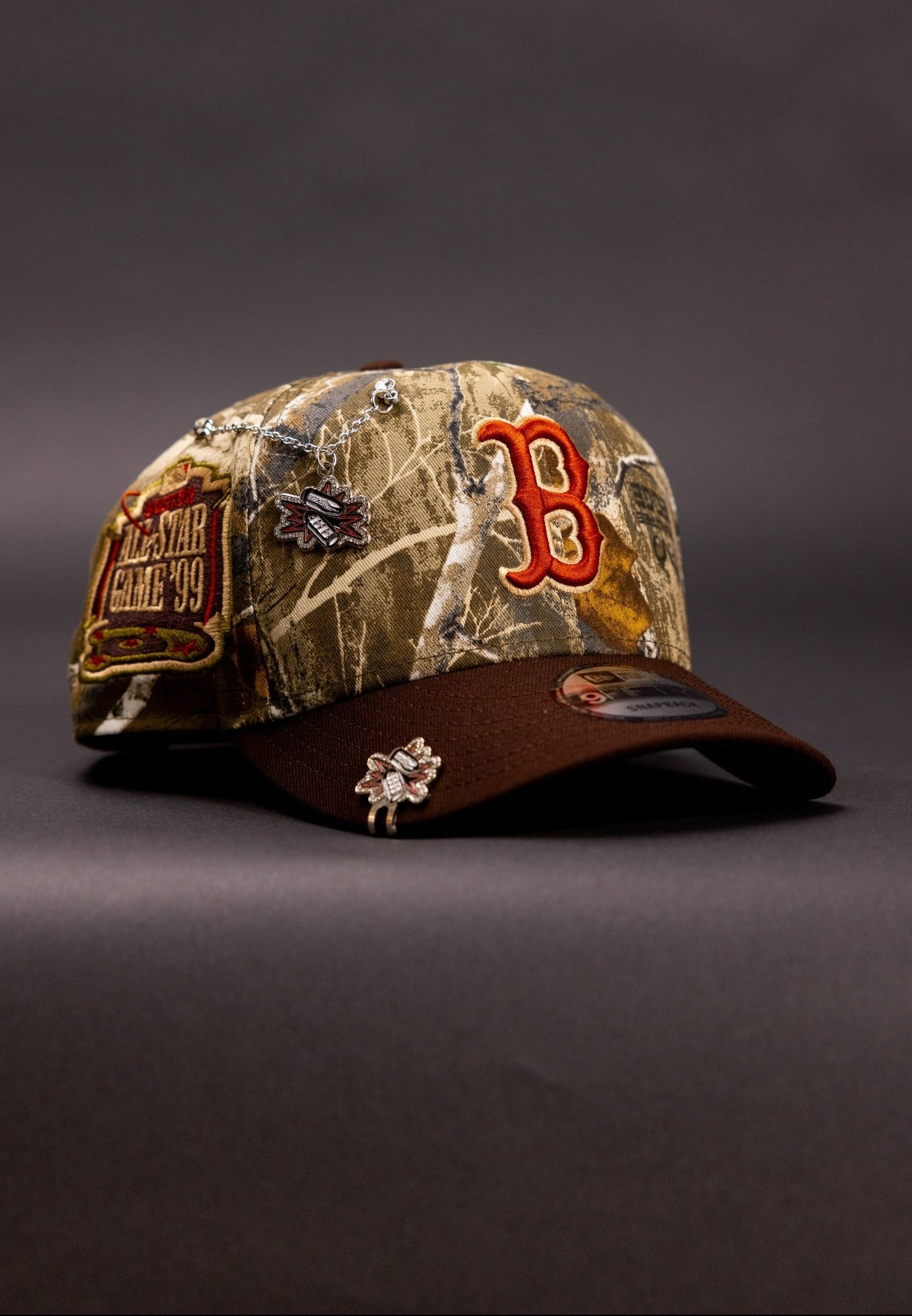 NEW ERA EXCLUSIVE 9FIFTY REALTREE/BROWN BOSTON RED SOX SNAPBACK W/ 1999 ALL STAR GAME PATCH