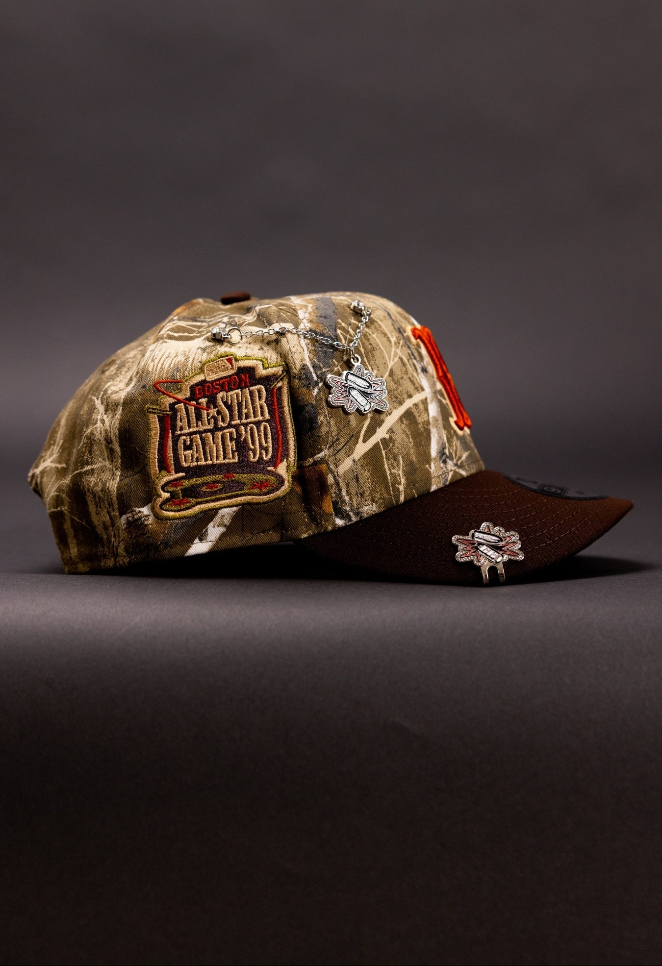 NEW ERA EXCLUSIVE 9FIFTY REALTREE/BROWN BOSTON RED SOX SNAPBACK W/ 1999 ALL STAR GAME PATCH
