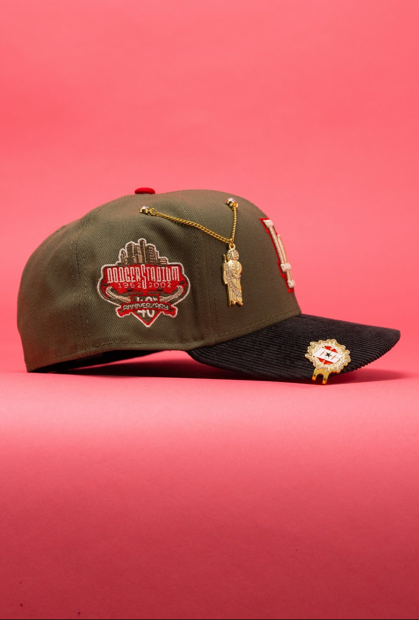 NEW ERA EXCLUSIVE 59FIFTY PINE GREEN/CORDUROY LOS ANGELES DODGERS W// 40TH ANNIVESARY SIDE PATCH