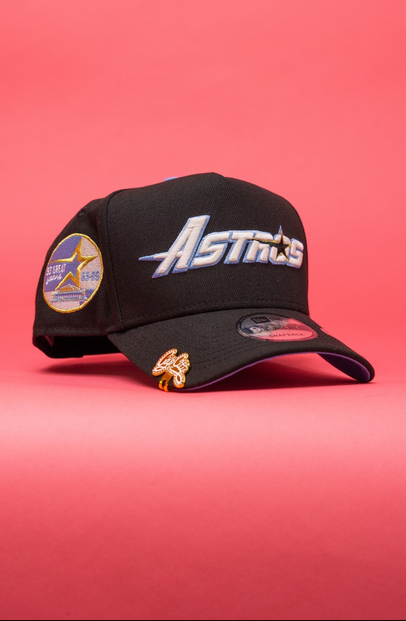 NEW ERA 9FIFTY A-FRAME BLACK HOUSTON ASTROS SNAPBACK W/ "35 GEAT YEARS" SIDE PATCH