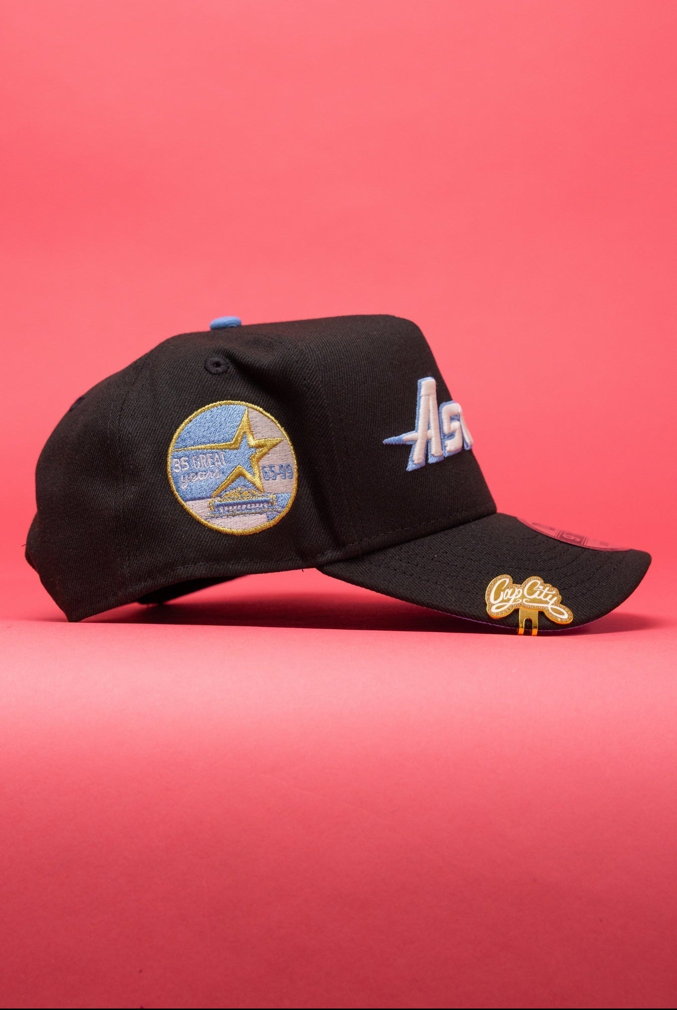 NEW ERA 9FIFTY A-FRAME BLACK HOUSTON ASTROS SNAPBACK W/ "35 GEAT YEARS" SIDE PATCH