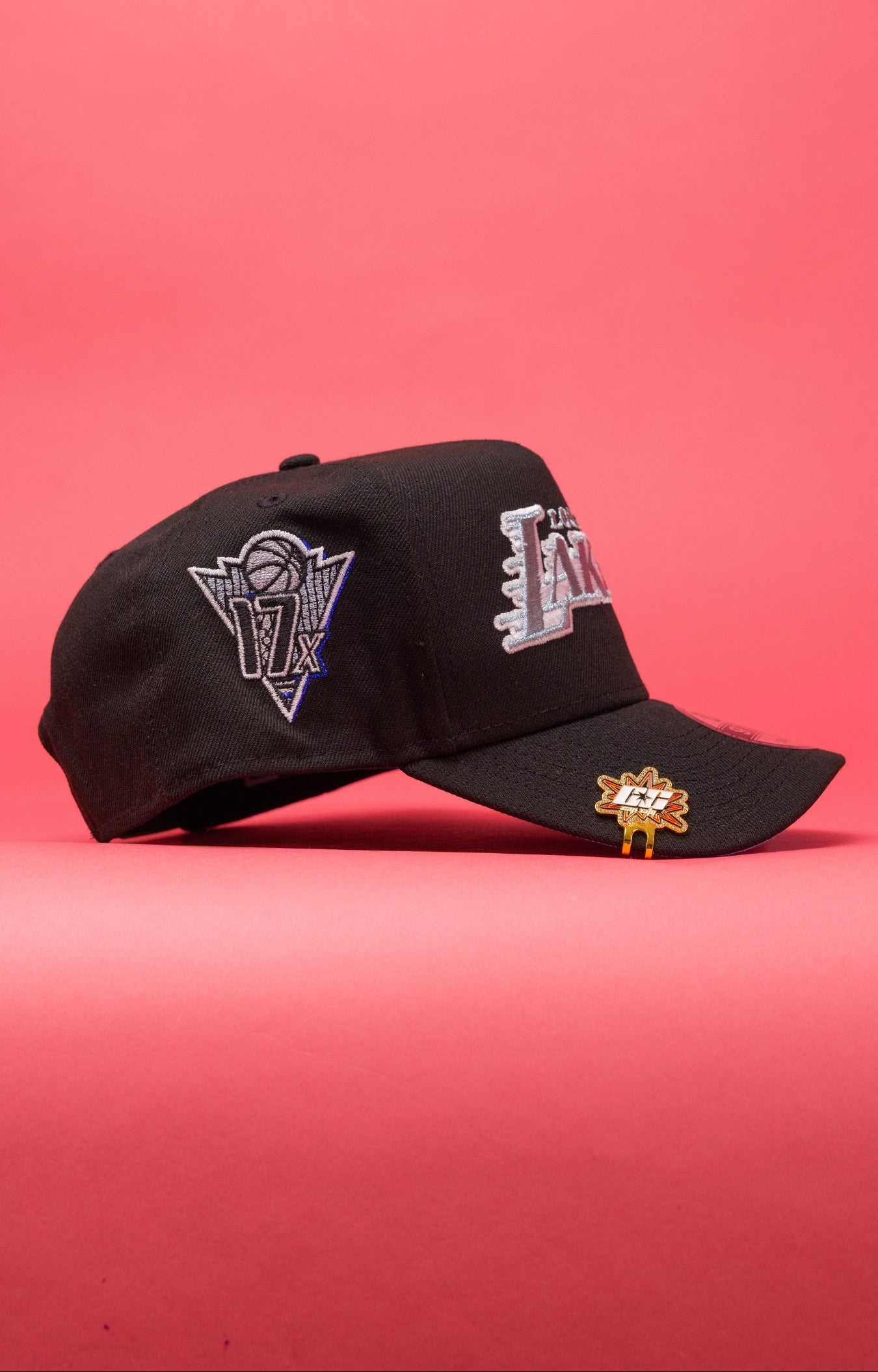 NEW ERA 9FIFTY A-FRAME BLACK LOS ANGELES LAKERS SNAPBACK W/ 17X CHAMPIONS SIDE PATCH