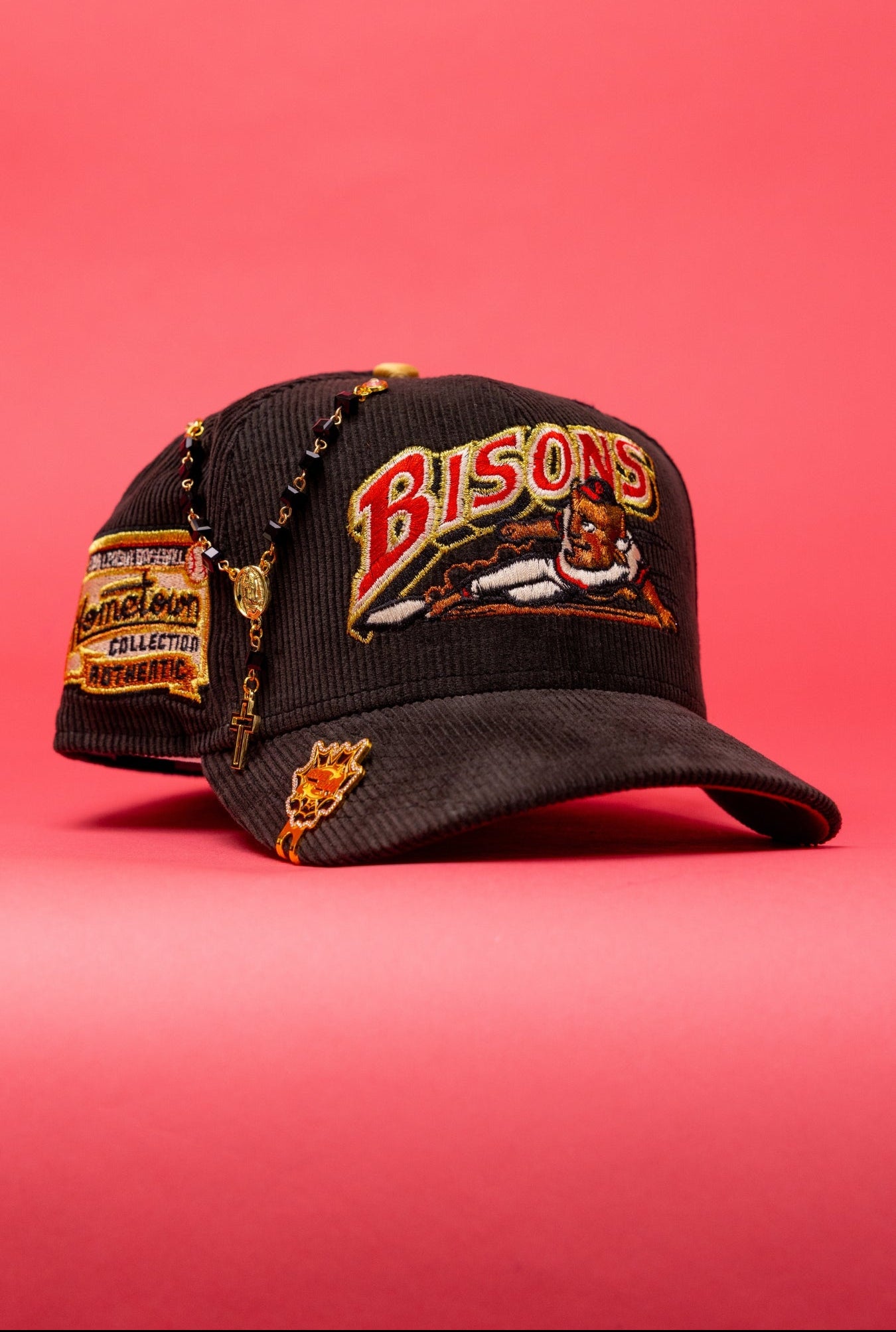 NEW ERA EXCLUSIVE 59FIFTY CORDUROY BUFFALO BISONS W// HOMETOWN COLLECTION SIDE PATCH
