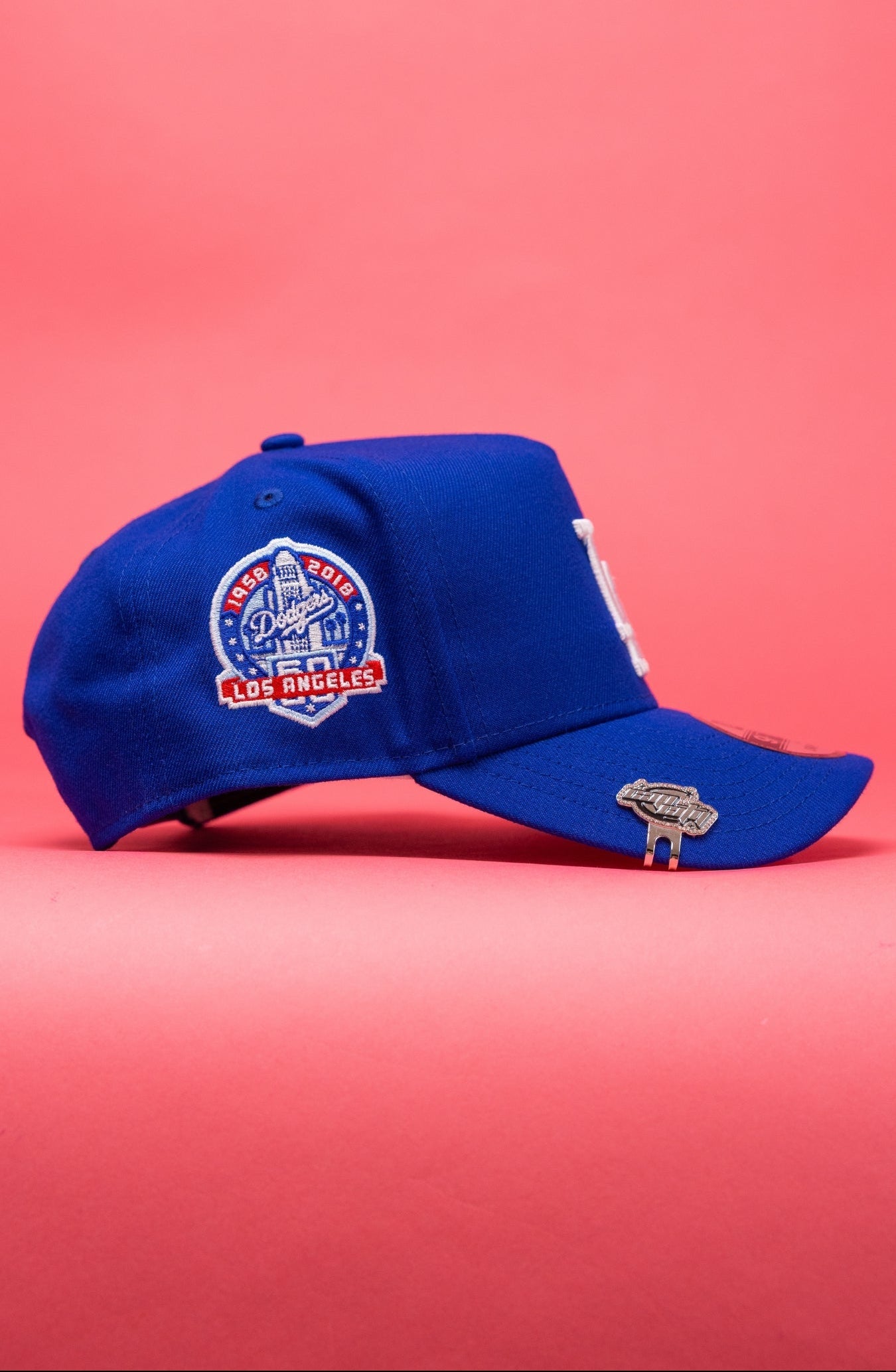 NEW ERA 9FIFTY A-FRAME BLUE LOS ANGELES DODGERS W/ PALM TREES + 60TH ANNIVERSARY SIDE PATCH