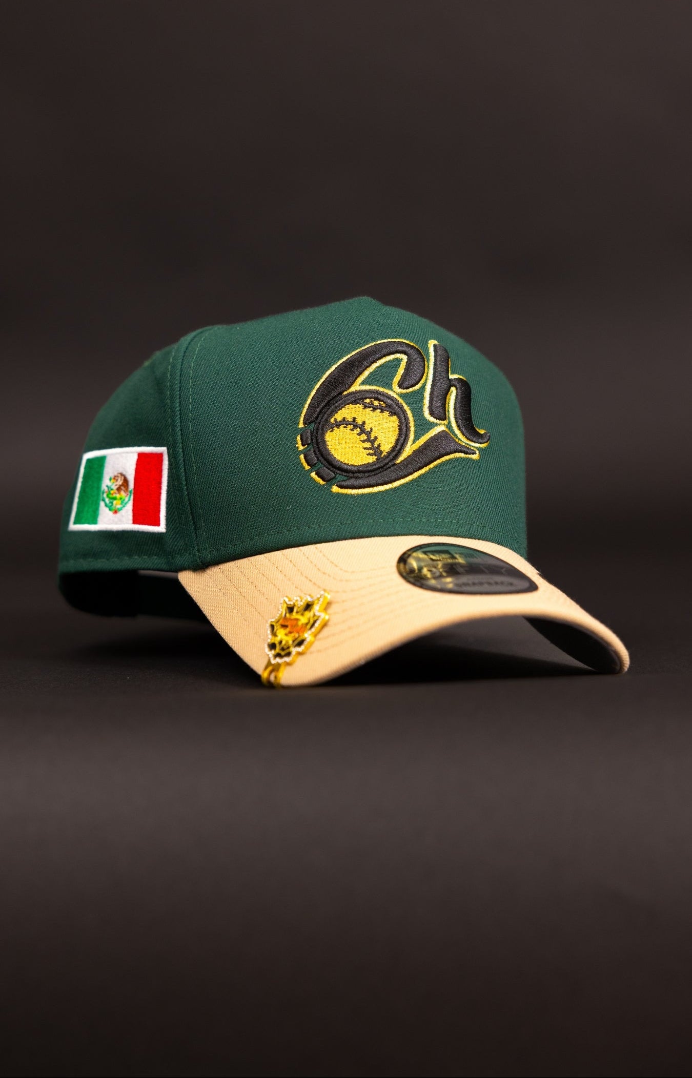 NEW ERA 9FIFTY A-FRAME FOREST GREEN CHARROS DE JALISCO SNAPBACK W/ MEXICAN FLAG SIDE PATCH