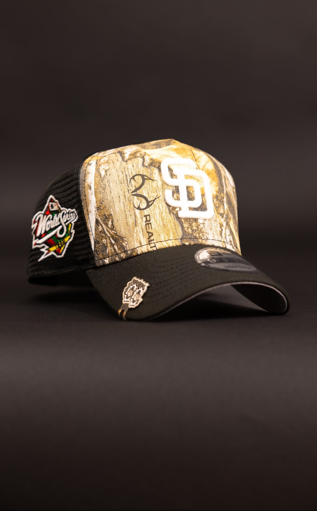 NEW ERA 9FIFTY A-FRAME REALTREE SAN DIEGO PADRES MESHBACK W/ WORLD SERIES SIDE PATCH
