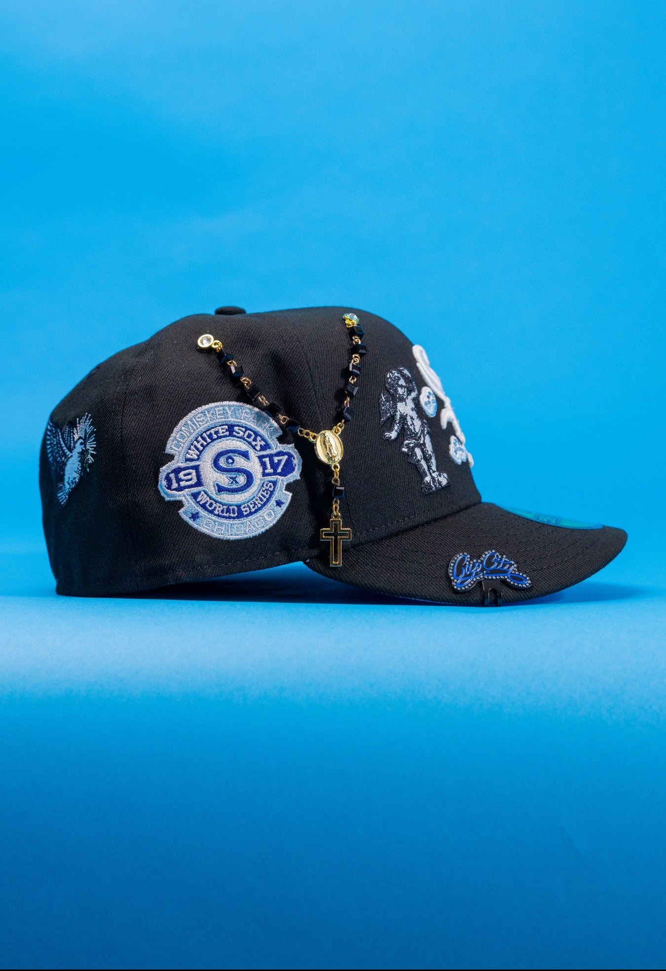 NEW ERA EXCLUSIVE 59FIFTY BLACK CHICAGO WHITE SOX "HEAVENLY CITY" W/ 1917 WORLD SERIES SIDE PATCH