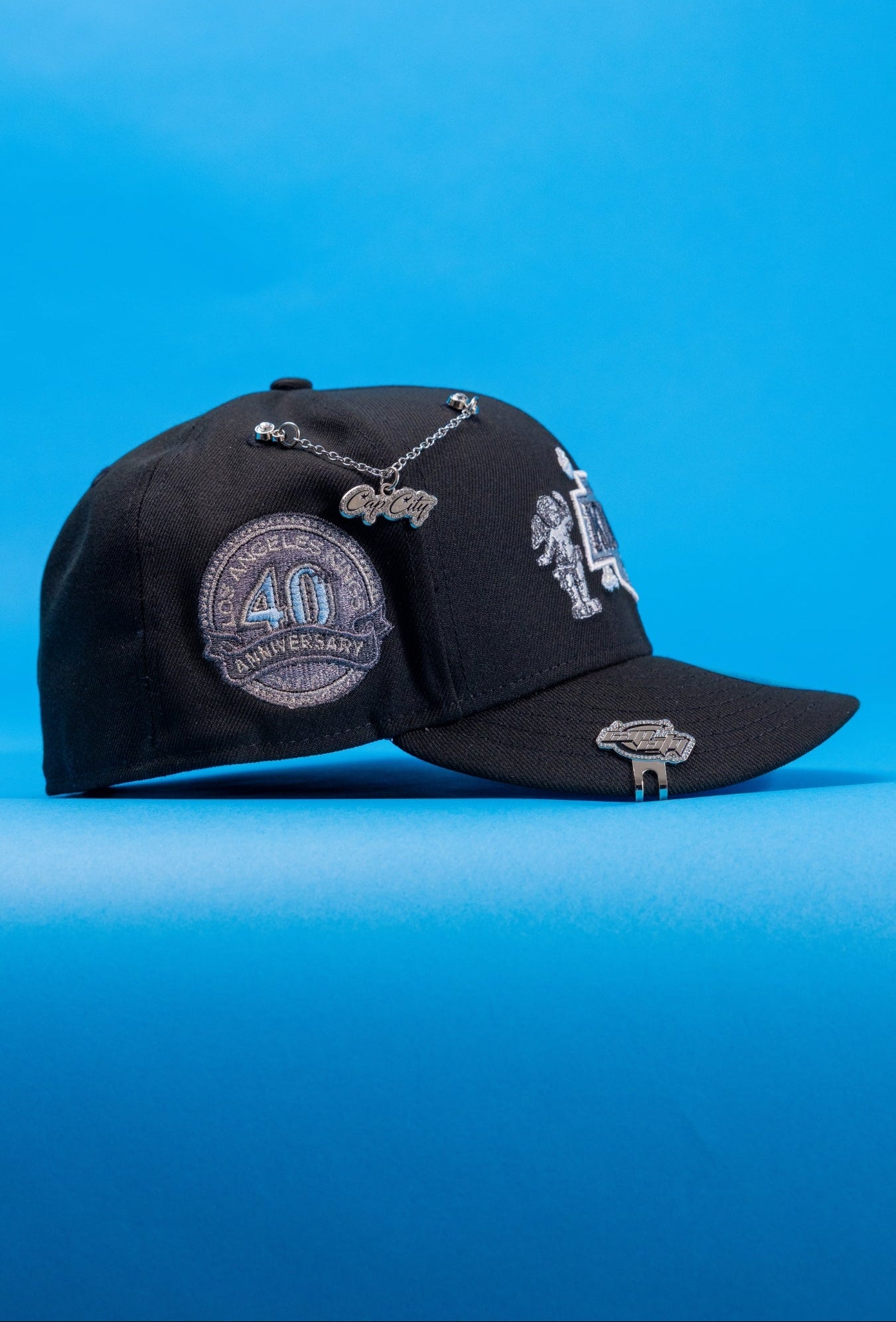 NEW ERA EXCLUSIVE 59FIFTY BLACK LOS ANGELES KINGS "HEAVENLY CITY" W/ 40TH ANNIVERSARY SIDE PATCH