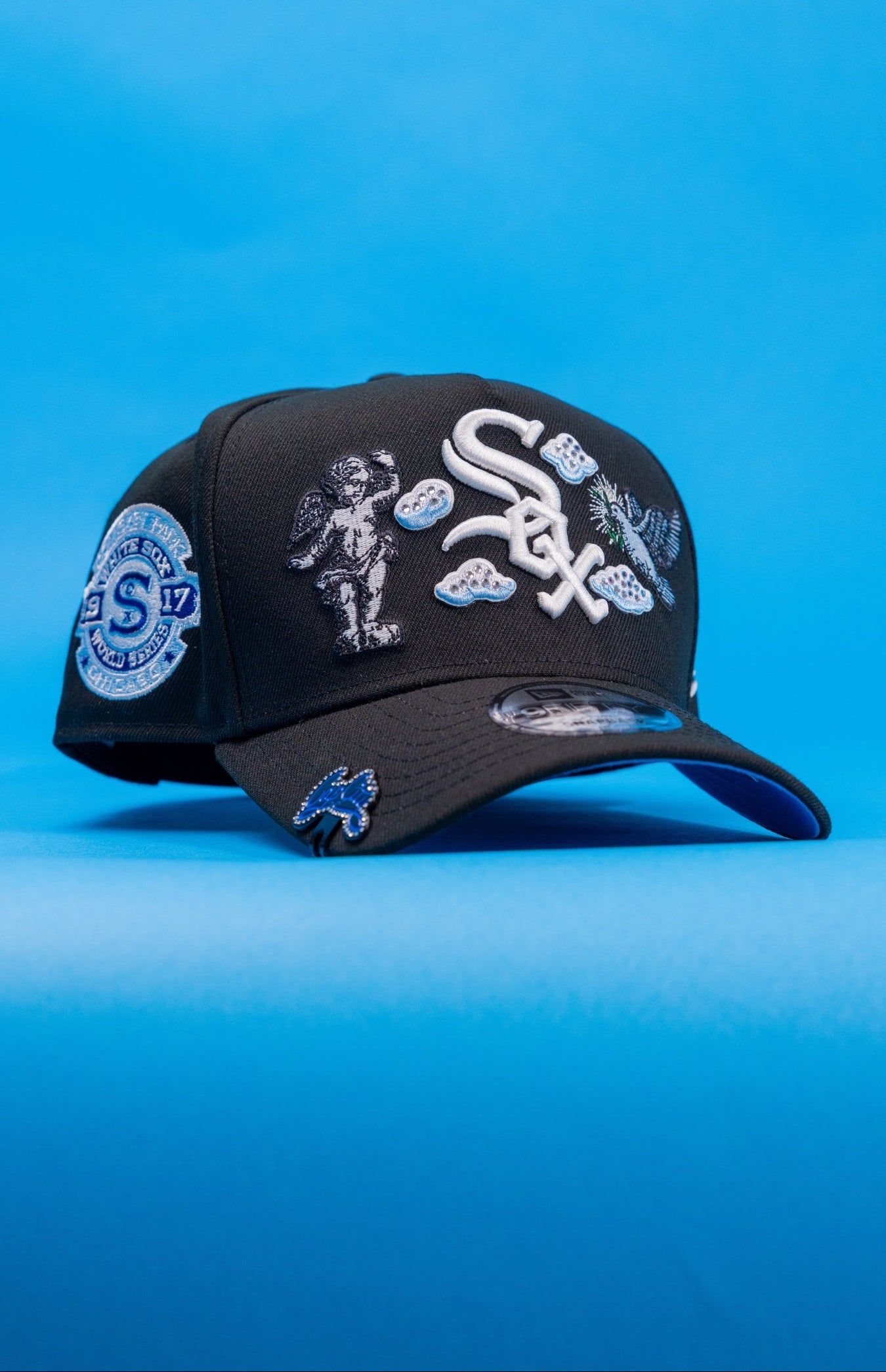 NEW ERA EXCLUSIVE 9FIFTY A-FRAME BLACK CHICAGO WHITE SOX "HEAVENLY CITY" W/ 1917 WORLD SERIES SIDE PATCH