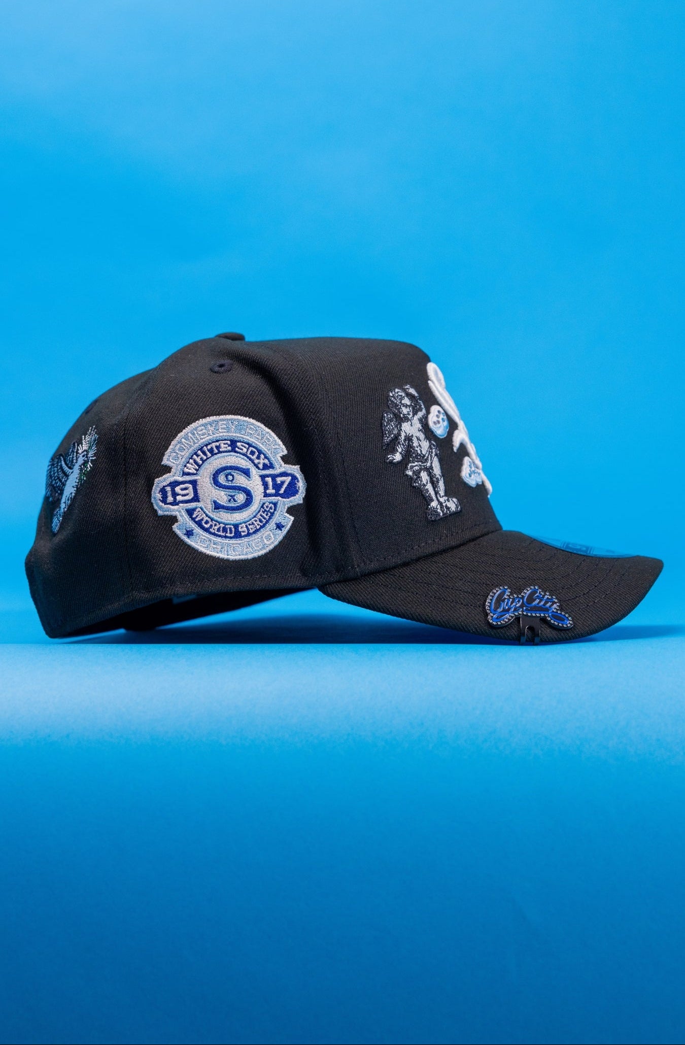 NEW ERA EXCLUSIVE 9FIFTY A-FRAME BLACK CHICAGO WHITE SOX "HEAVENLY CITY" W/ 1917 WORLD SERIES SIDE PATCH