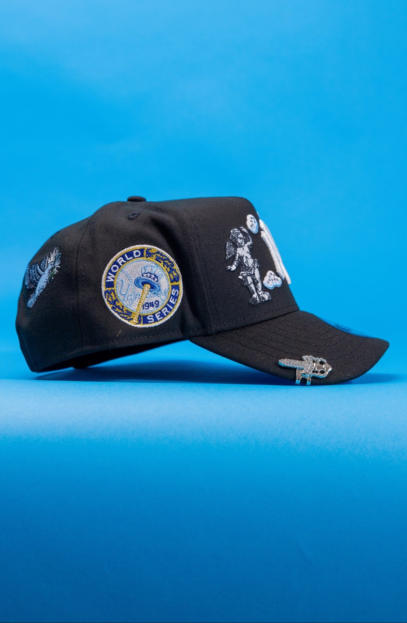 NEW ERA EXCLUSIVE 9FIFTY A-FRAME BLACK NEW YORK YANKEES "HEAVENLY CITY" W/ 1949 WORLD SERIES SIDE PATCH