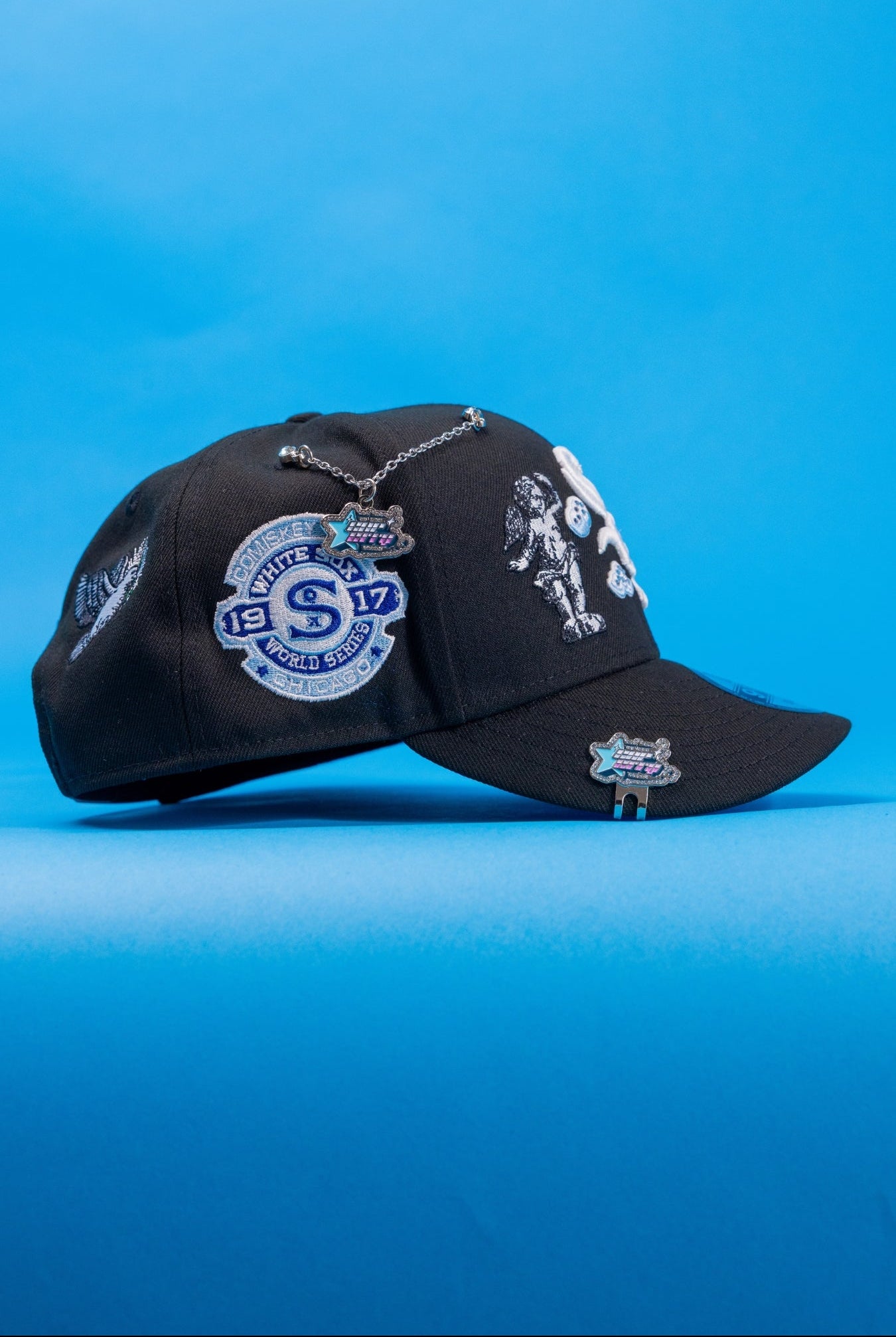 NEW ERA EXCLUSIVE 9FIFTY BLACK CHICAGO WHITE SOX "HEAVENLY CITY" SNAPBACK W/ 1917 WORLD SERIES SIDE PATCH