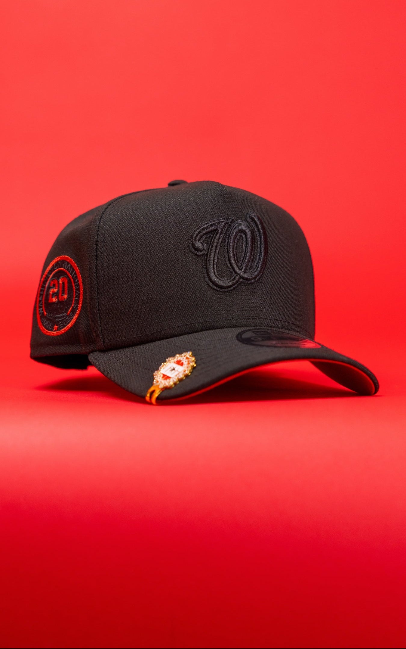 NEW ERA 9FIFTY A-FRAME BLACKED OUT WASHINGTON NATIONALS SNAPBACK W/ 20TH ANNIVERSARY SIDE PATCH