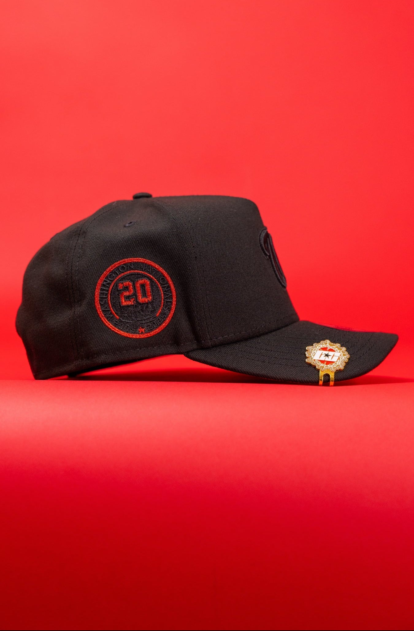 NEW ERA 9FIFTY A-FRAME BLACKED OUT WASHINGTON NATIONALS SNAPBACK W/ 20TH ANNIVERSARY SIDE PATCH