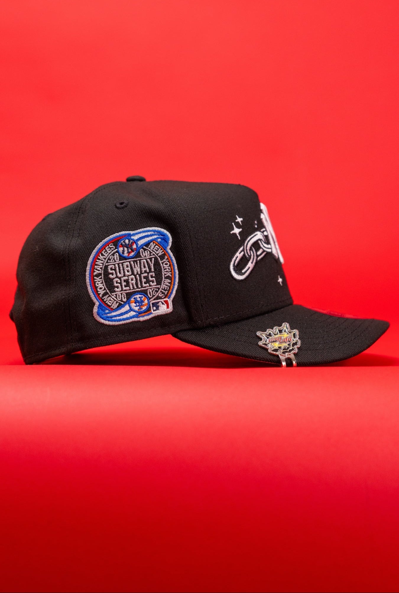 NEW ERA 9FIFTY A-FRAME BLACK NEW YORK YANKEES SNAPBACK W/ EMBROIDERY + SUBWAY SERIES SIDE PATCH