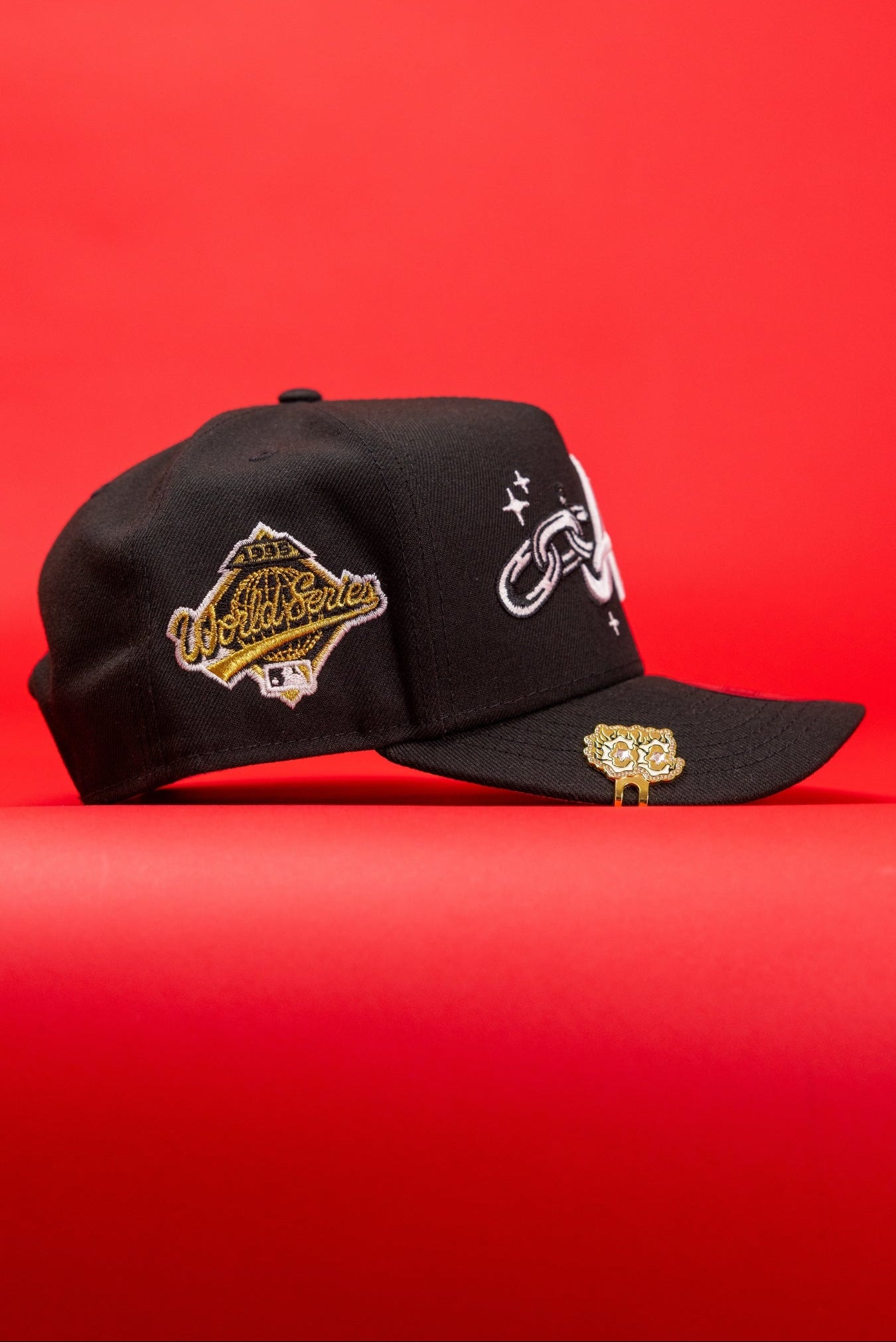 NEW ERA 9FIFTY A-FRAME BLACK ATLANTA BRAVES SNAPBACK W/ EMBROIDERY + 1996 WORLD SERIES SIDE PATCH