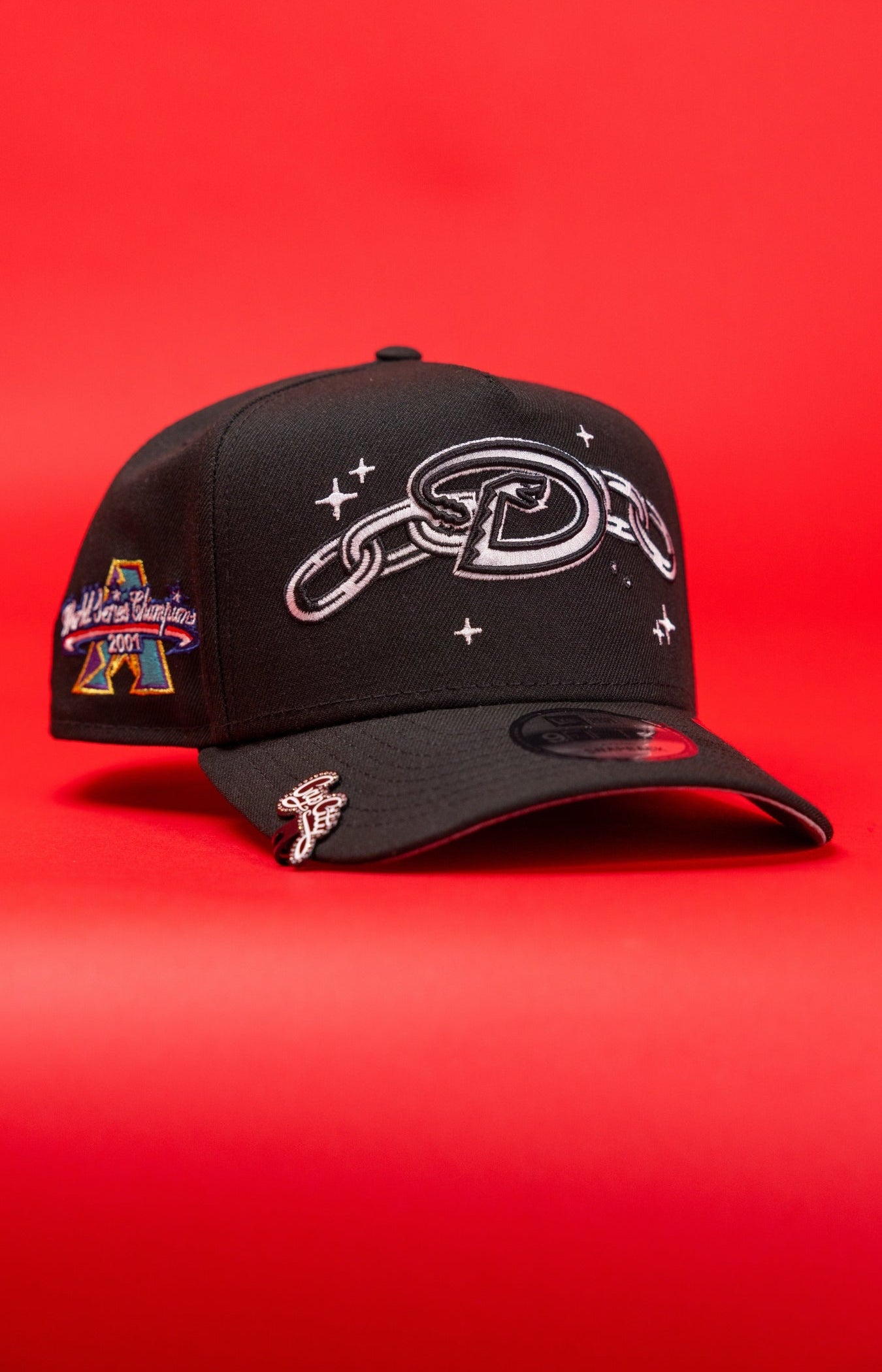 NEW ERA 9FIFTY A-FRAME BLACK ARIZONA DIAMONDBACKS SNAPBACK W/ EMBROIDERY + WORLD SERIES CHAMPIONS SIDE PATCH