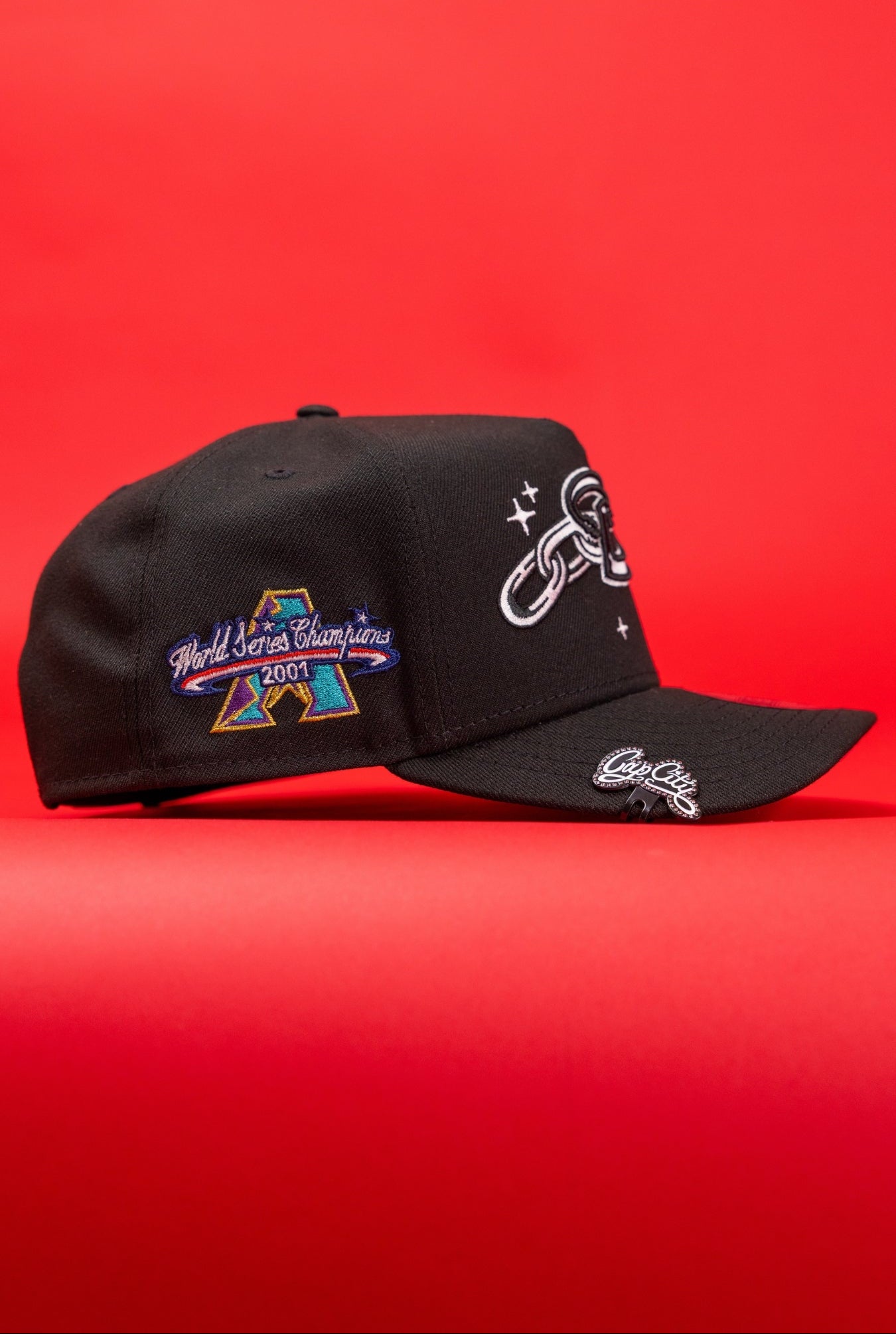 NEW ERA 9FIFTY A-FRAME BLACK ARIZONA DIAMONDBACKS SNAPBACK W/ EMBROIDERY + WORLD SERIES CHAMPIONS SIDE PATCH