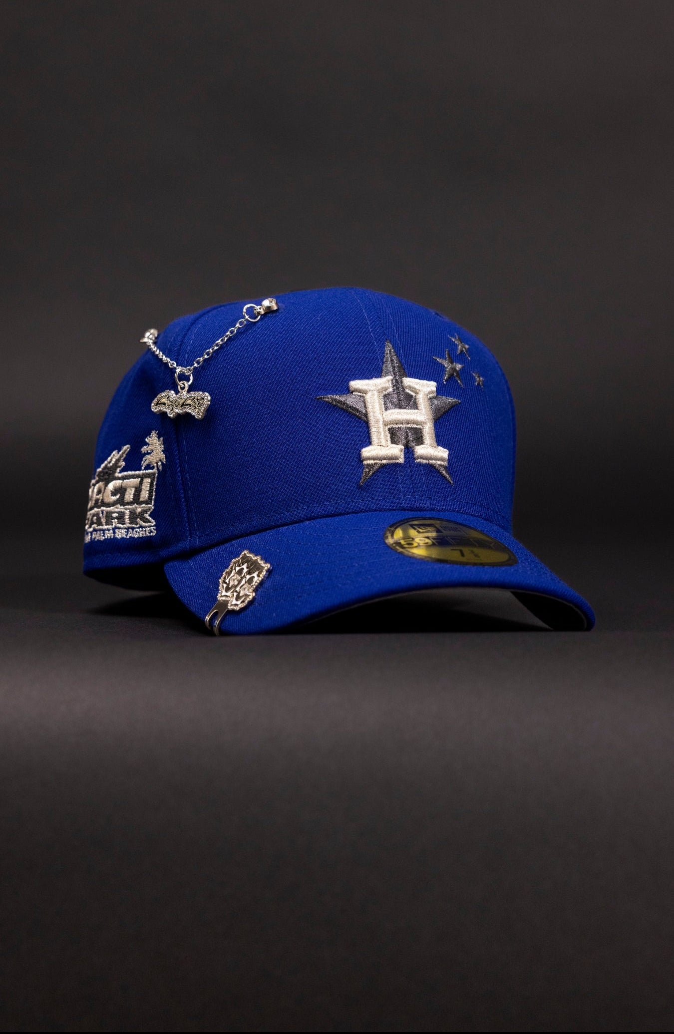 NEW ERA EXCLUSIVE 59FIFTY DARK BLUE HOUSTON ASTROS W/ CACTI PARK SIDE PATCH