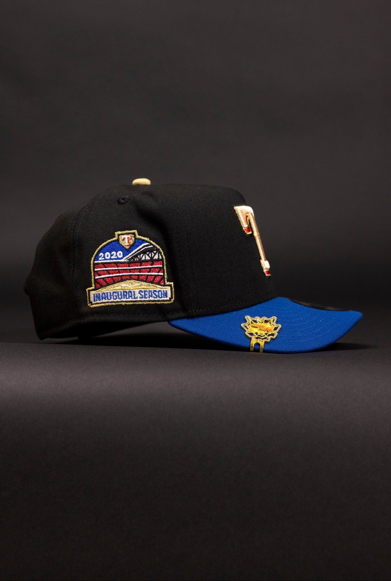 NEW ERA 9FIFTY A-FRAME BLACK/NAVY TEXAS RANGERS SNAPBACK W/ INAUGURAL SEASON SIDE PATCH