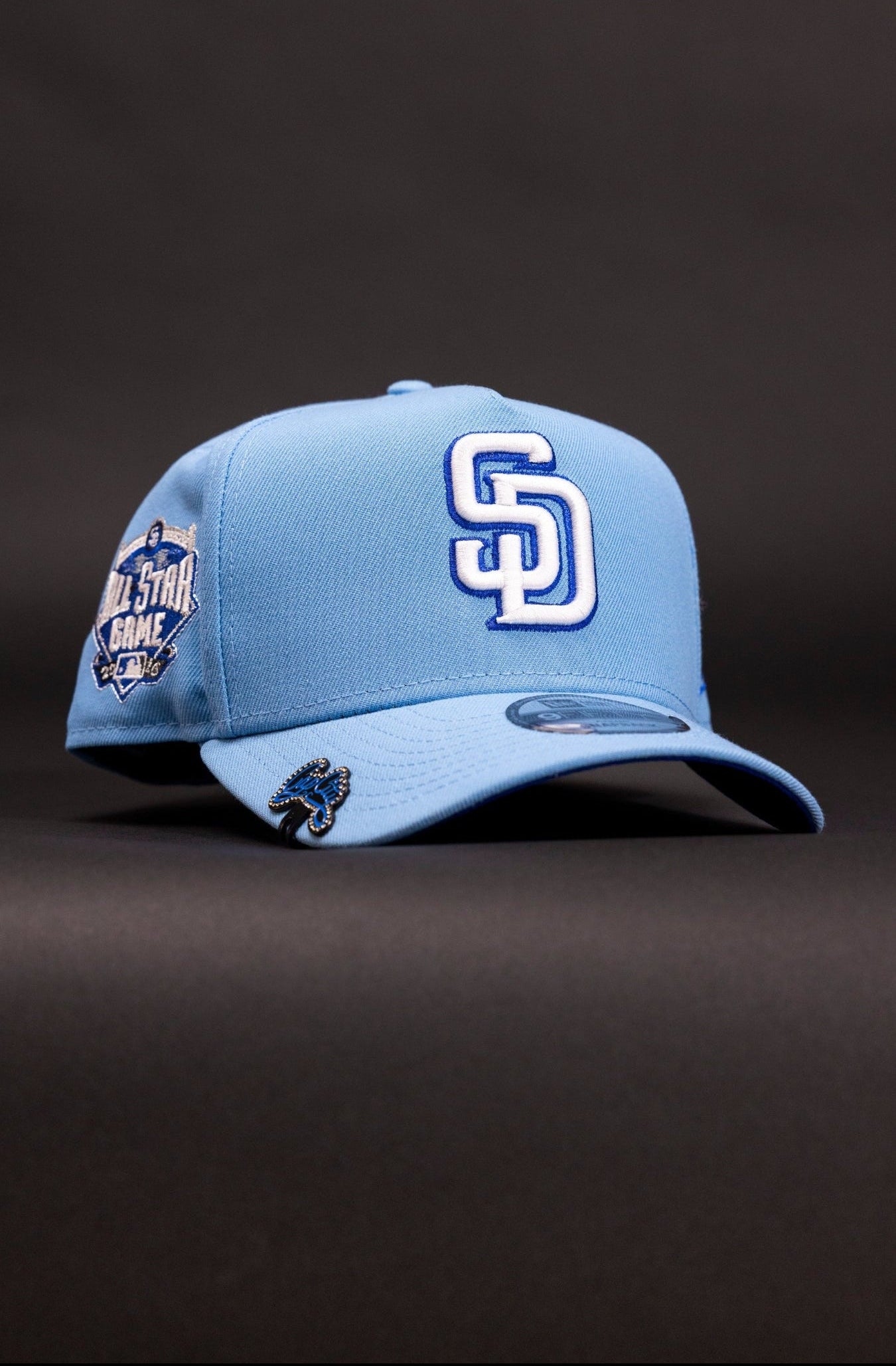 NEW ERA 9FIFTY A-FRAME ICY BLUE SAN DIEGO PADRES SNAPBACK W/ ALL STAR GAME SIDE PATCH