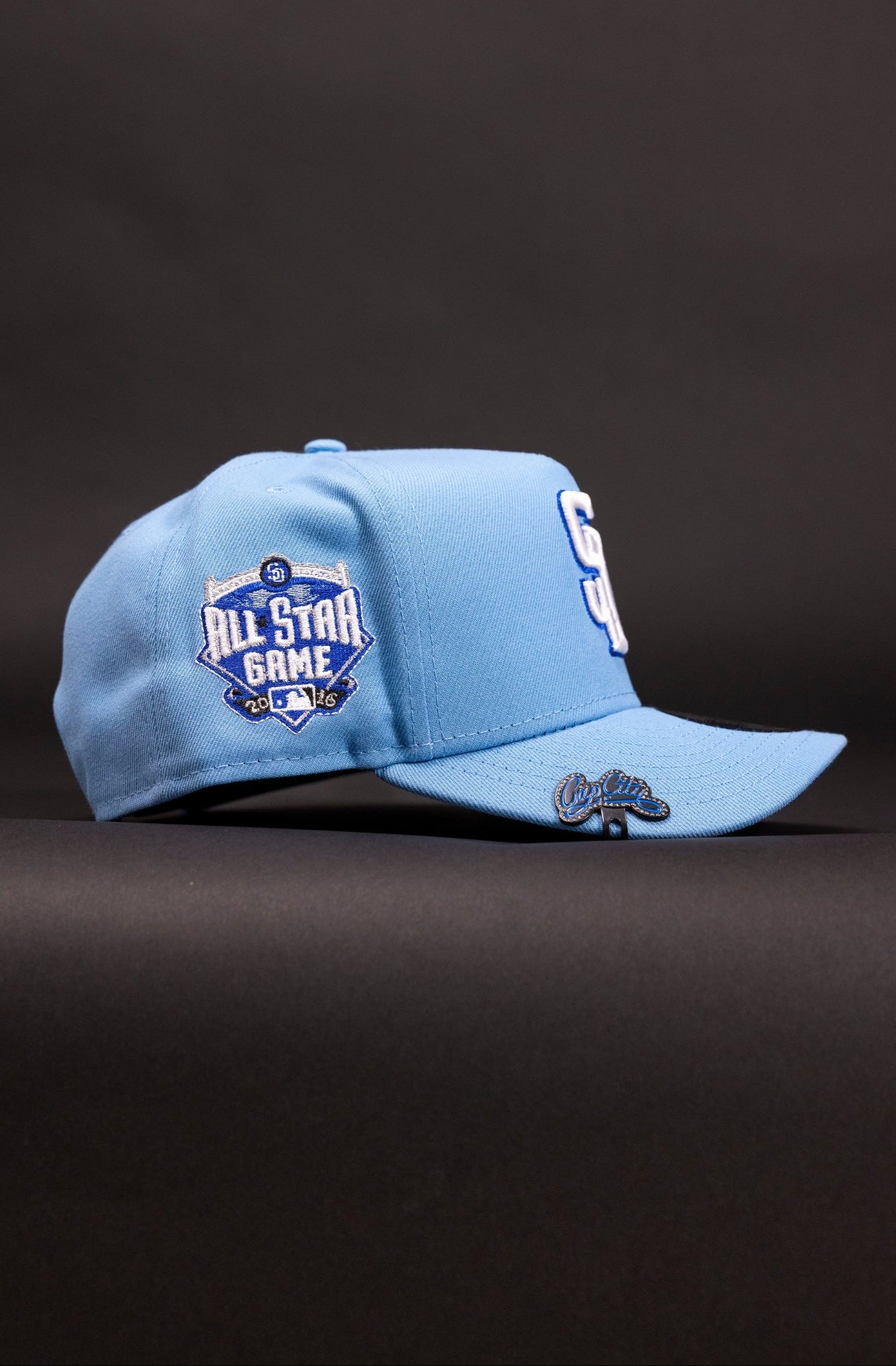 NEW ERA 9FIFTY A-FRAME ICY BLUE SAN DIEGO PADRES SNAPBACK W/ ALL STAR GAME SIDE PATCH