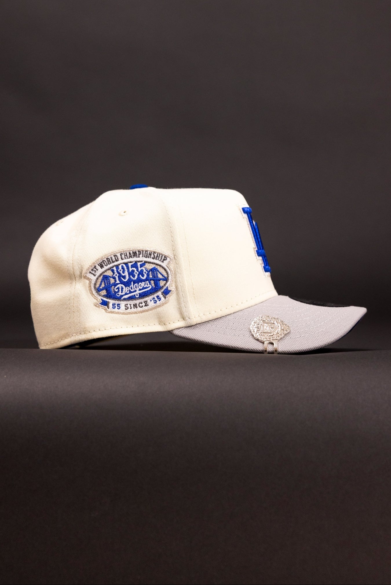 NEW ERA 9FIFTY A-FRAME CHROME/GREY LOS ANGELES DODGERS SNAPBACK W/ 1ST WORLD CHAMPIONSHIP SIDE PATCH