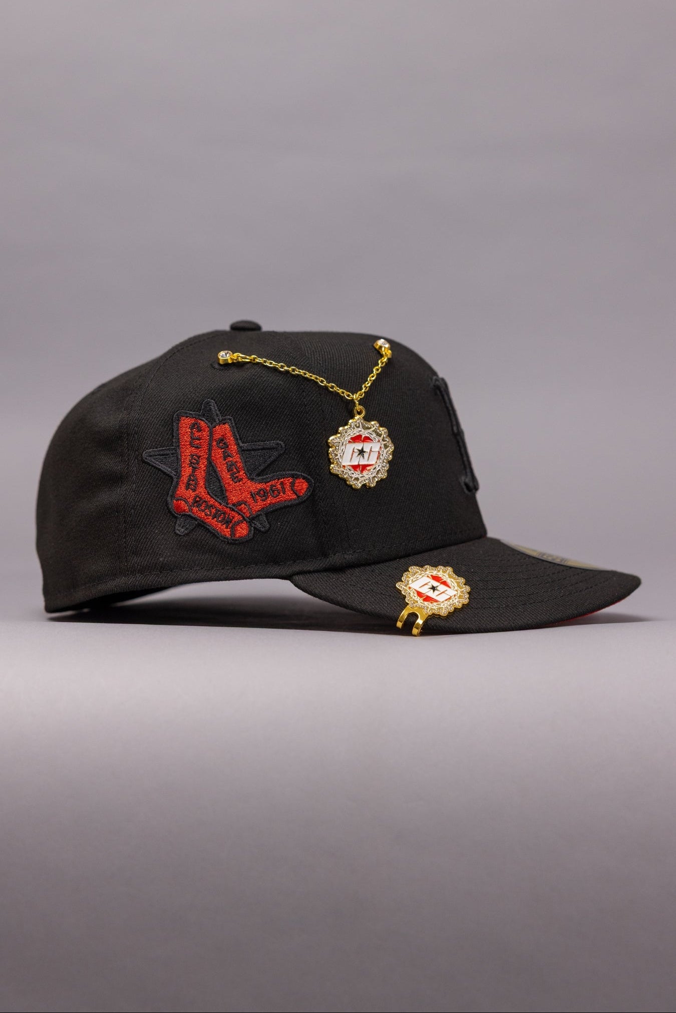 NEW ERA EXCLUSIVE 59FIFTY BLACKED OUT BOSTON RED SOX W/ ALL STAR GAME SIDE PATCH