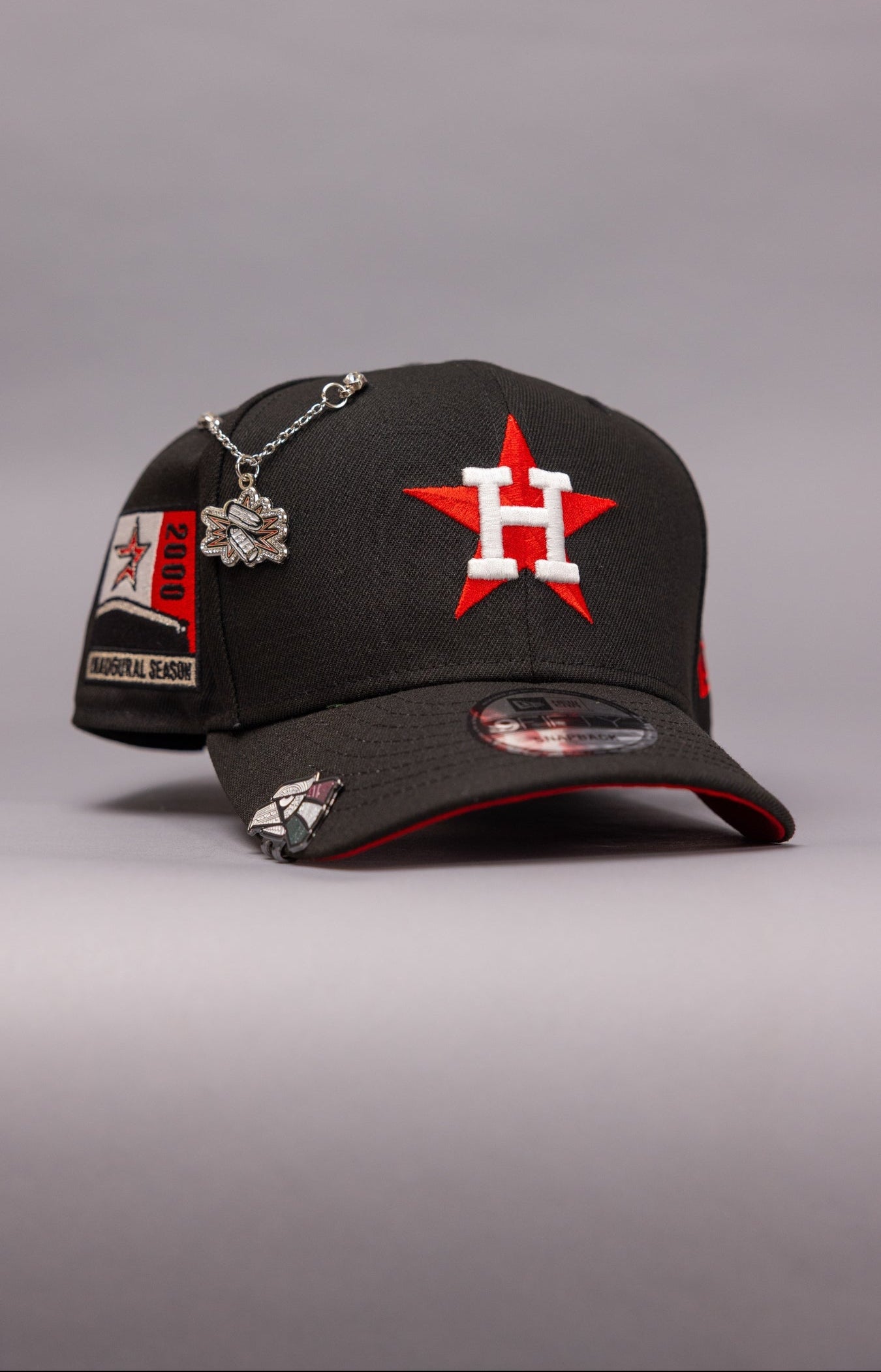 NEW ERA EXCLUSIVE 9FIFTY BLACK HOUSTON ASTROS SNAPBACK W/ 2000 INAUGURAL SEASON SIDE PATCH