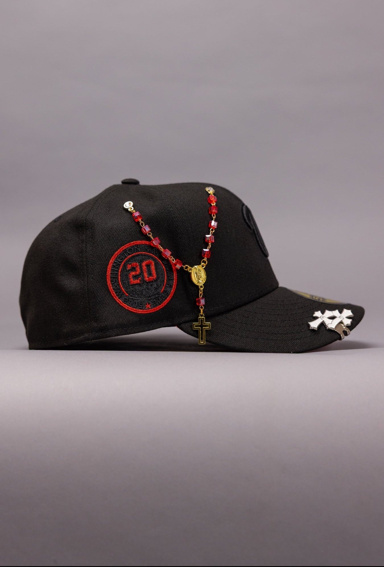 NEW ERA EXCLUSIVE 59FIFTY BLACKED OUT WASHINGTON NATIONALS W/ 20TH ANNIVERSARY SIDE PATCH