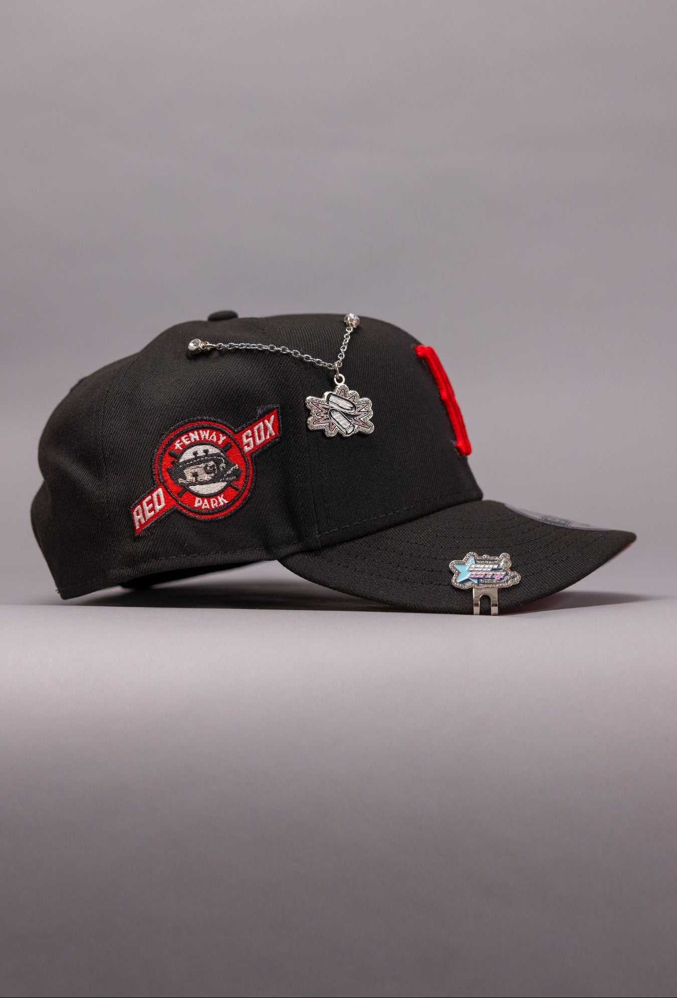 NEW ERA EXCLUSIVE 9FIFTY BLACK BOSTON RED SOX SNAPBACK W/ FENWAY PARK SIDE PATCH