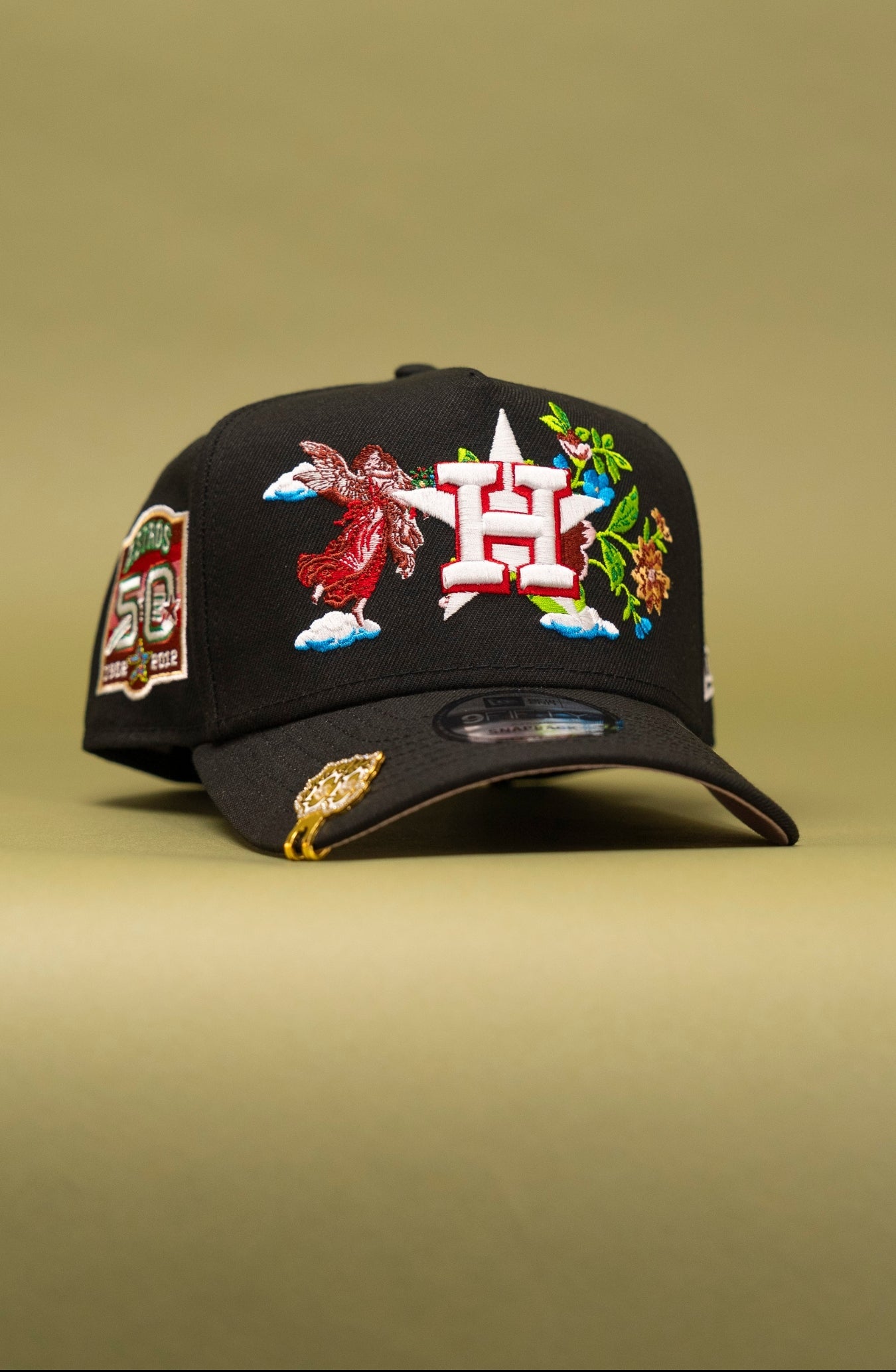 NEW ERA 9FIFTY A-FRAME BLACK HOUSTON ASTROS "CITY OF ANGELS" W/ 50TH ANNIVERSARY SIDE PATCH