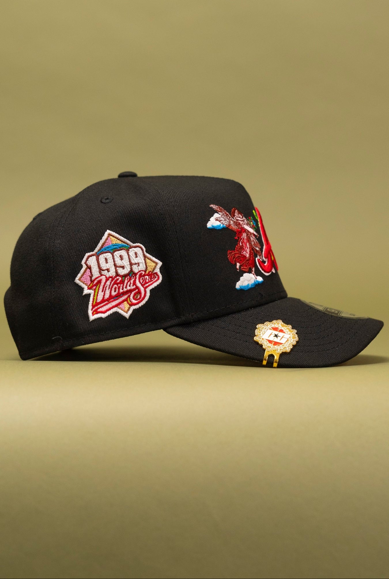 NEW ERA 9FIFTY A-FRAME BLACK ATLANTA BRAVES "CITY OF ANGELS" W/ 1999 WORLD SERIES SIDE PATCH