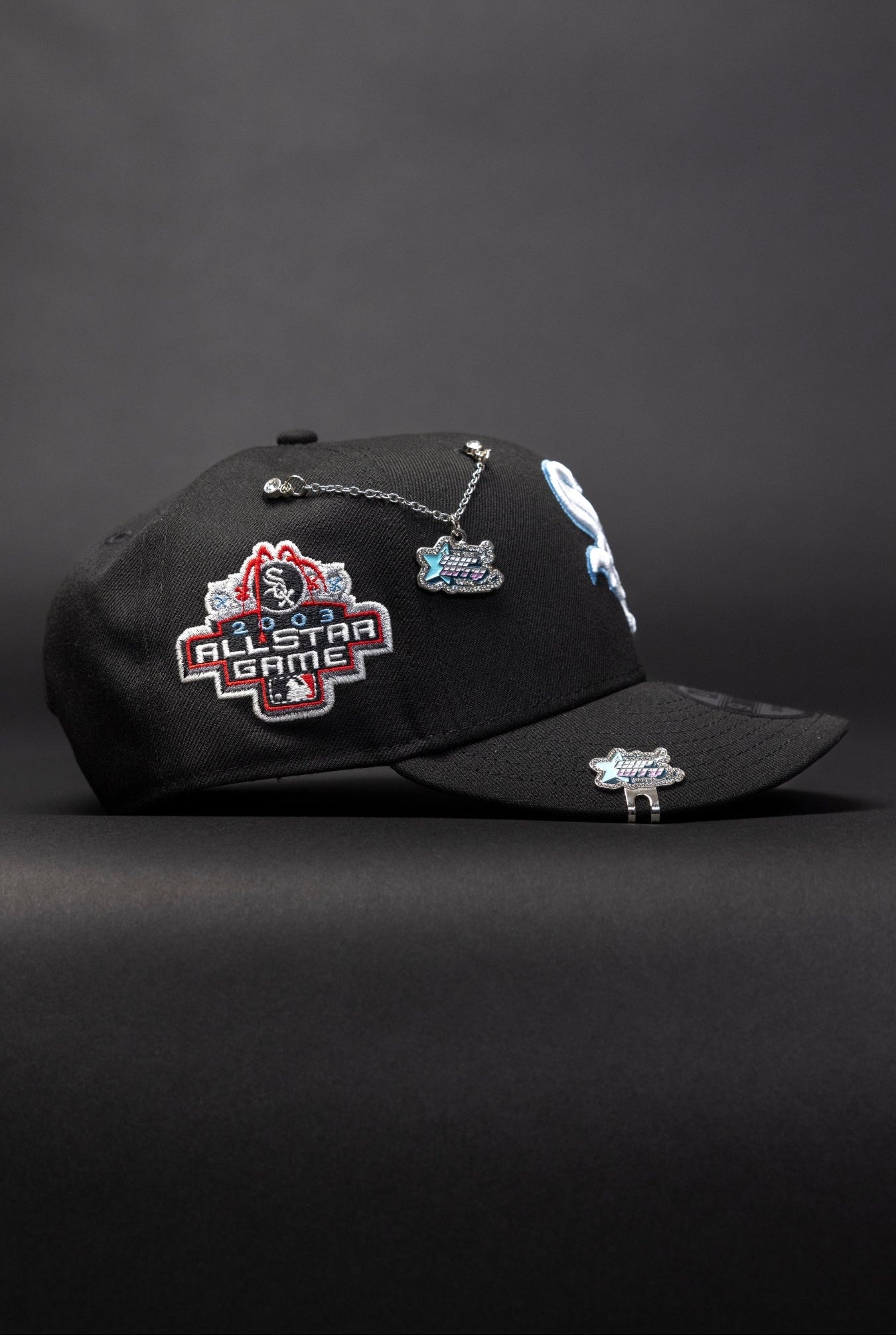 NEW ERA EXCLUSIVE 9FIFTY BLACK CHICAGO WHITE SOX SNAPBACK W/ 2003 ALL STAR GAME SIDE PATCH