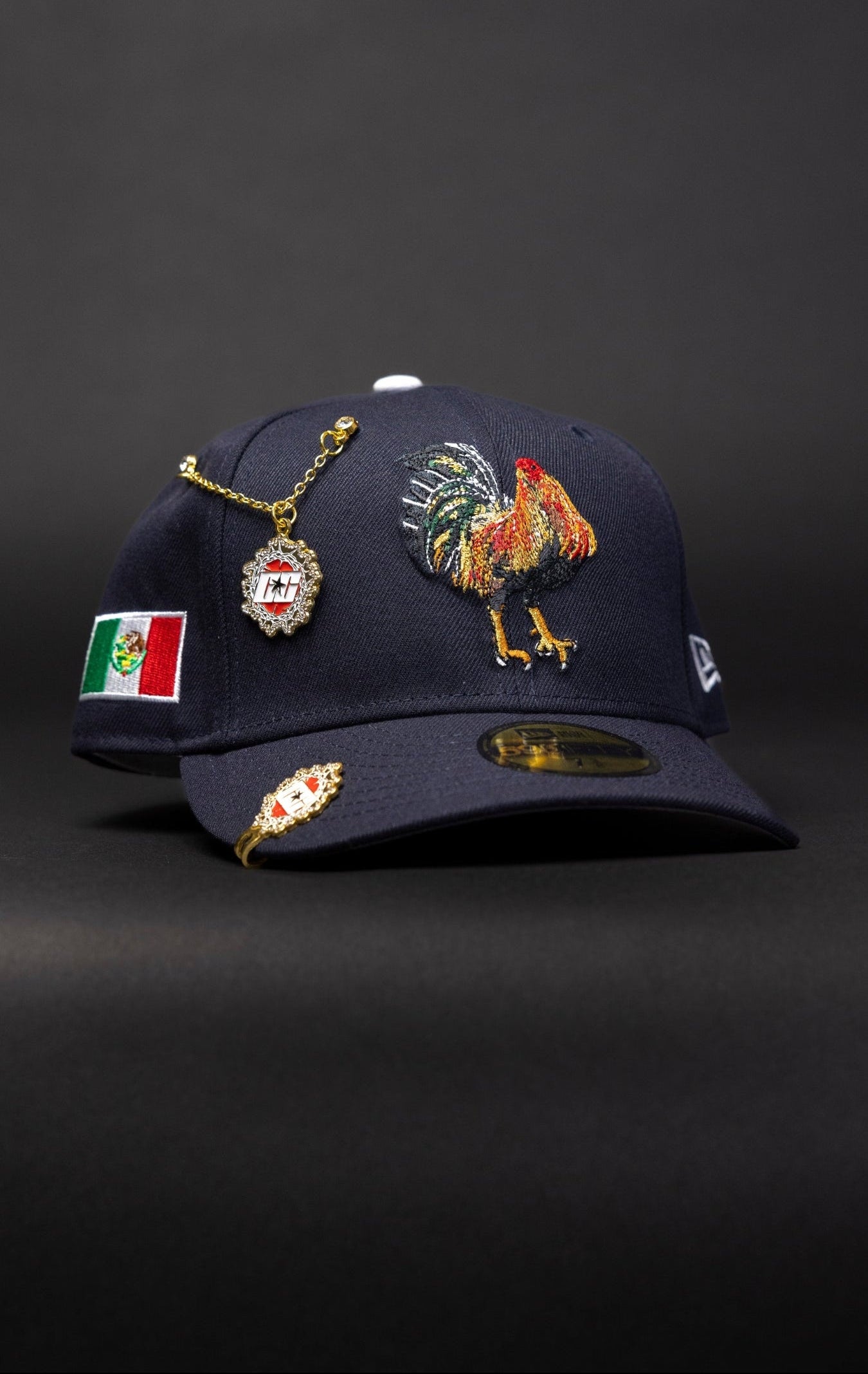 NEW ERA EXCLUSIVE 59FIFTY NAVY EL GALLO W/ MEXICAN FLAG SIDE PATCH