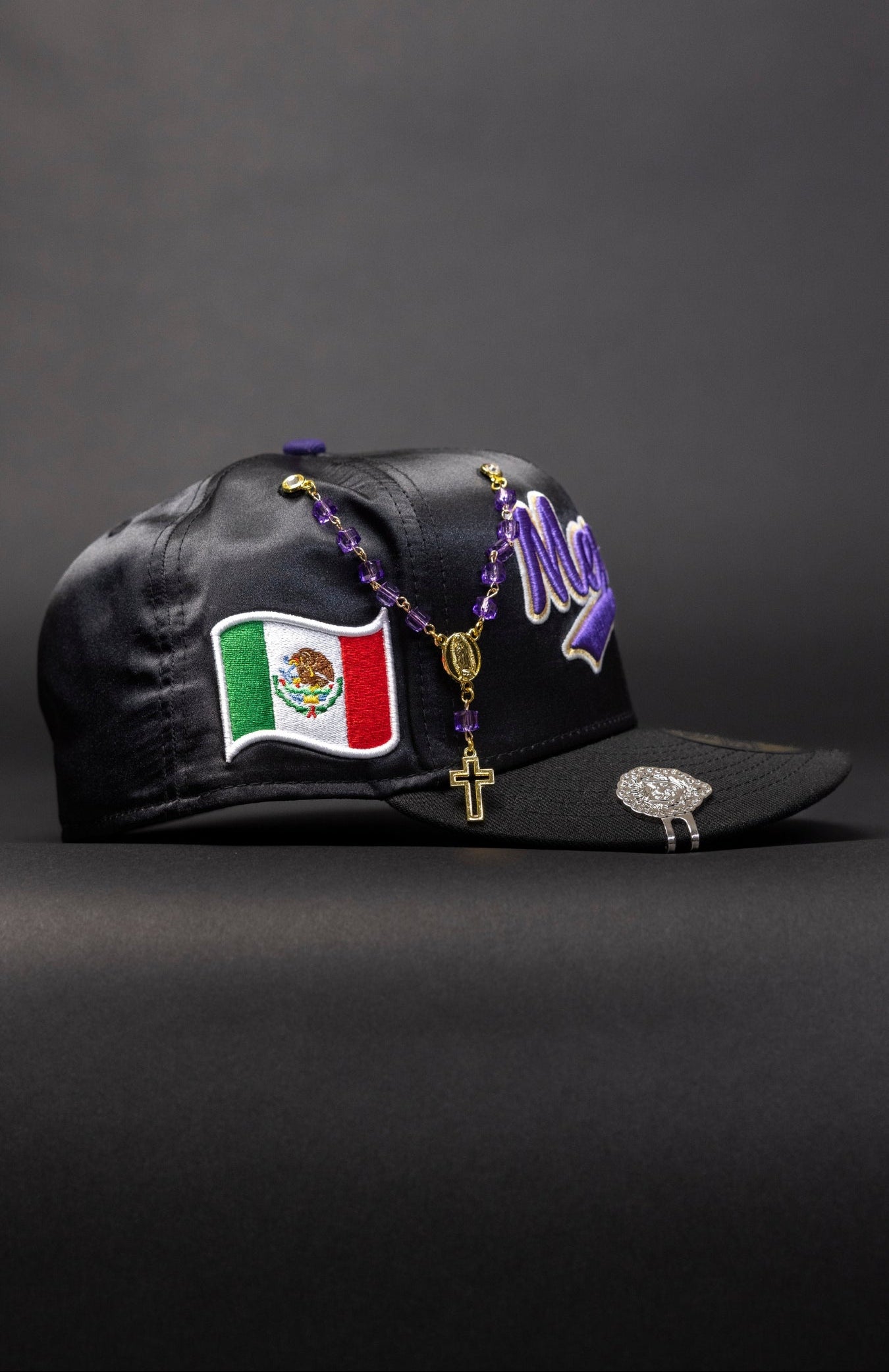 NEW ERA EXCLUSIVE 59FIFTY SATIN 2025 WBC MEXICO SCRIPT W/ MEXICO FLAG SIDE PATCH