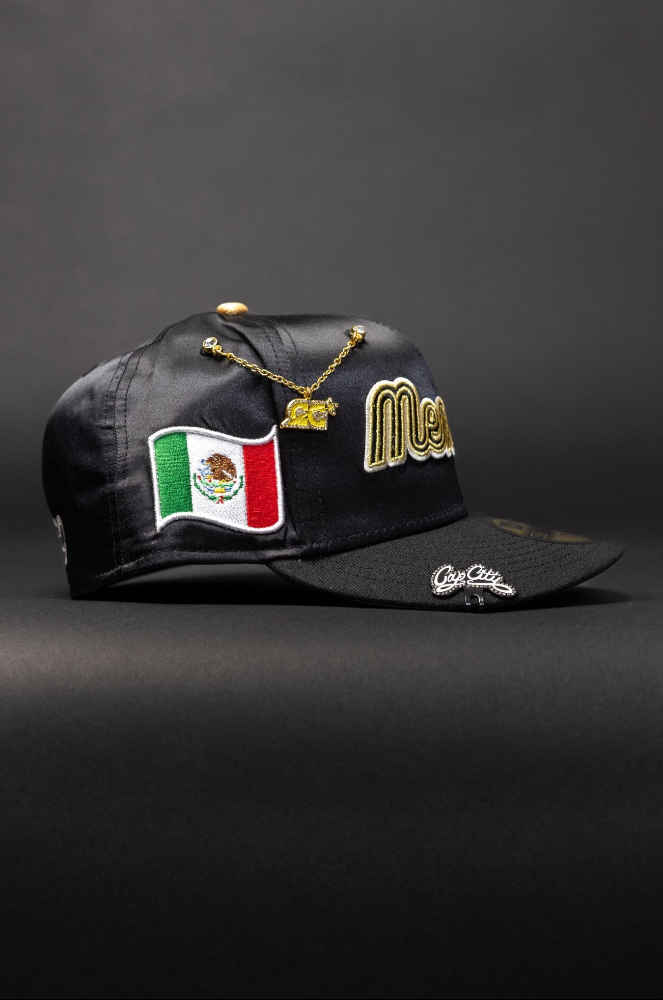 NEW ERA EXCLUSIVE 59FIFTY SATIN 2025 WBC MEXICO SCRIPT W/ MEXICO FLAG SIDE PATCH