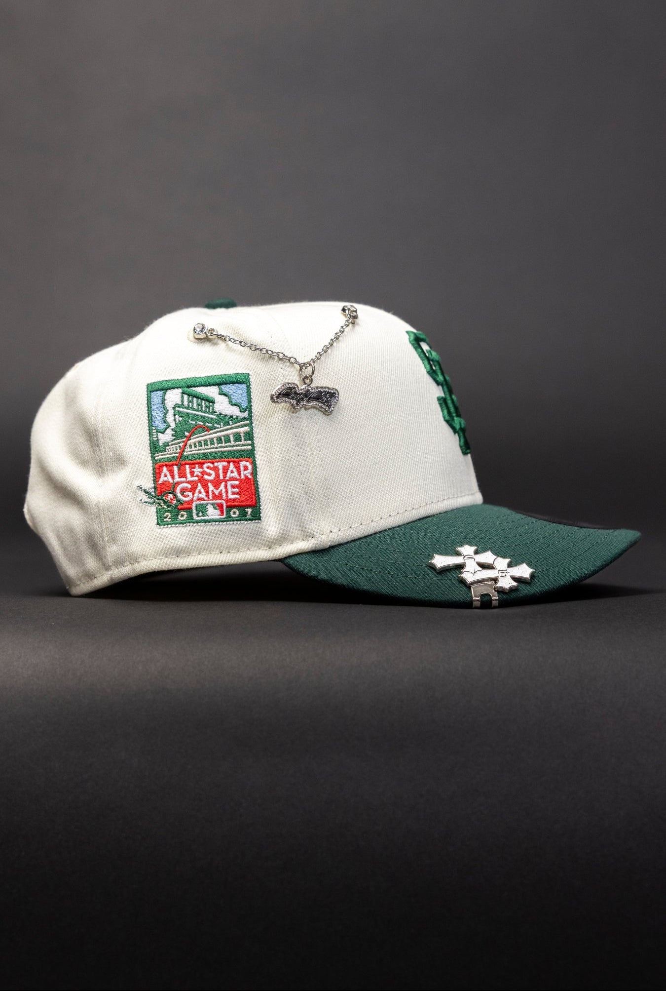 NEW ERA EXCLUSIVE 9FIFTY CHROME/FOREST GREEN SAN FRANCISCO GIANTS SNAPBACK W/ ALL STAR GAME SIDE PATCH