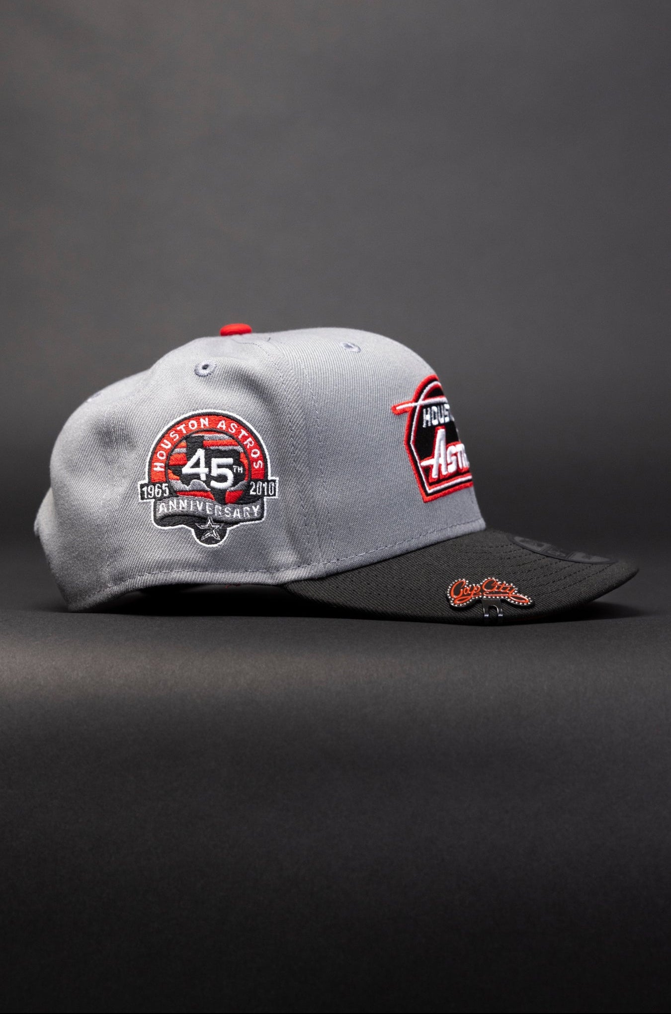 NEW ERA EXCLUSIVE 9FIFTY GREY/BLACK HOUSTON ASTROS SNAPBACK W/ 45TH ANNIVERSARY SIDE PATCH