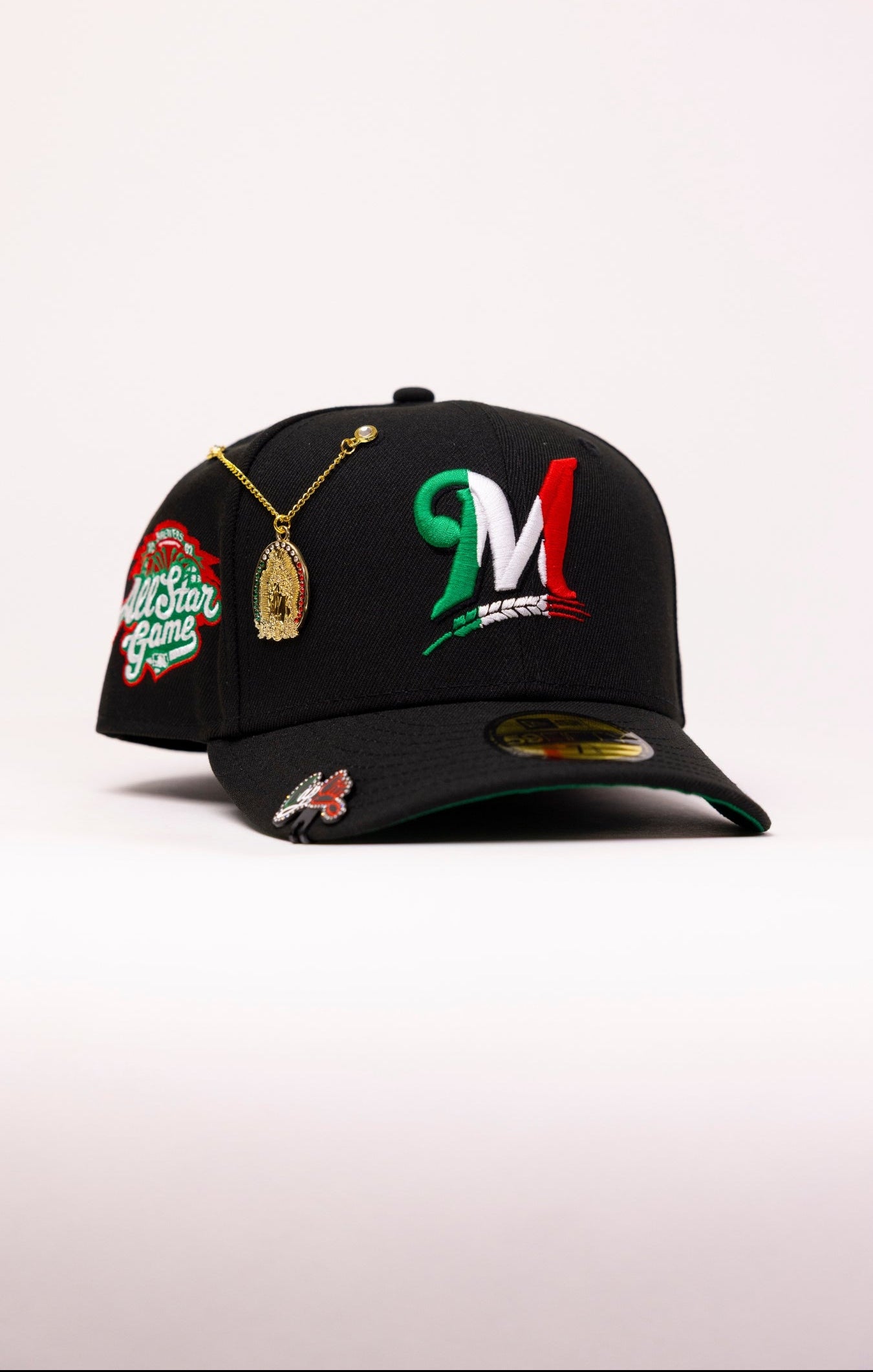 NEW ERA EXCLUSIVE 59FIFTY BLACK MILWAUKEE BREWERS W/ ALL STAR GAME SIDE PATCH