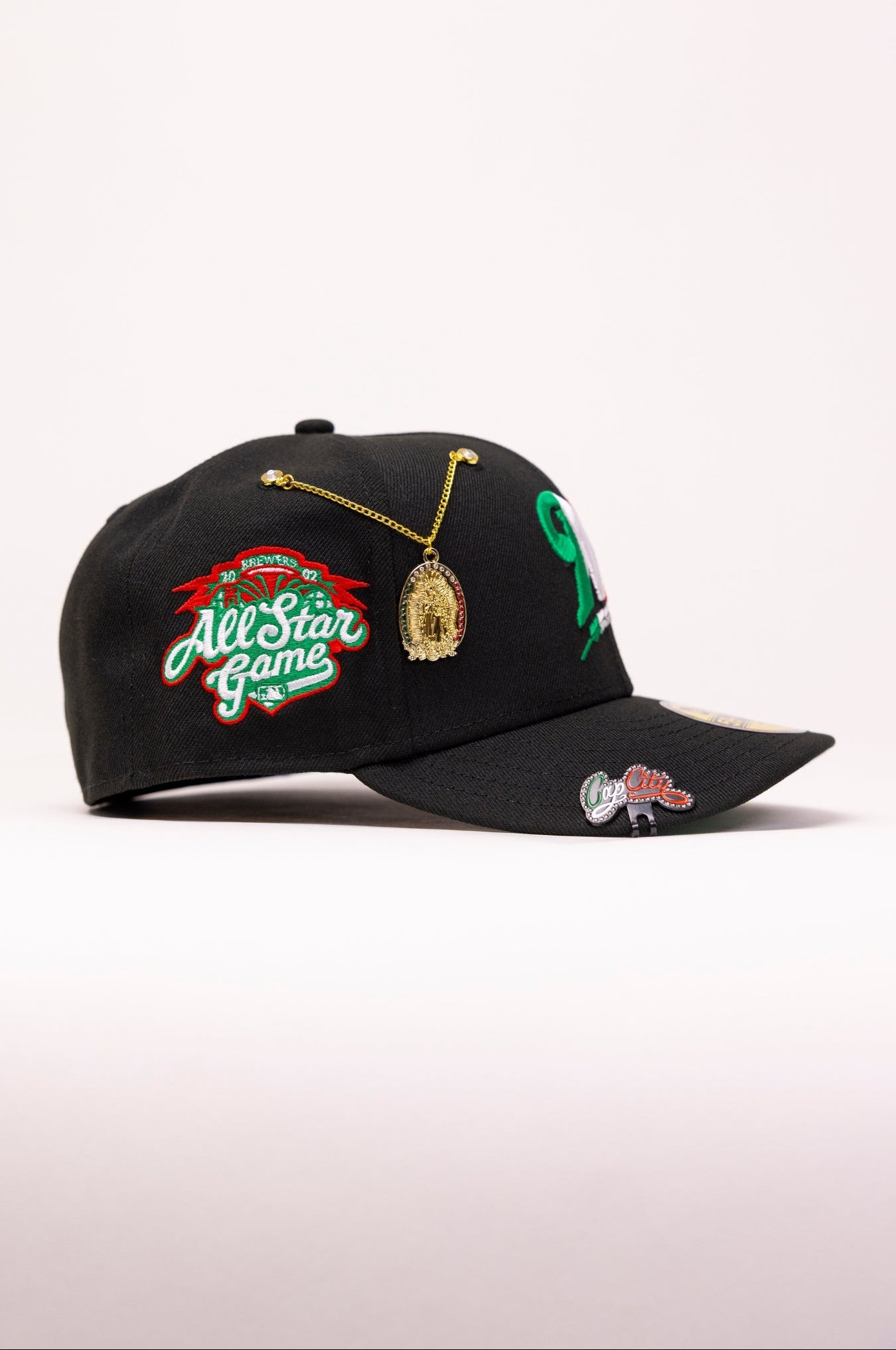 NEW ERA EXCLUSIVE 59FIFTY BLACK MILWAUKEE BREWERS W/ ALL STAR GAME SIDE PATCH