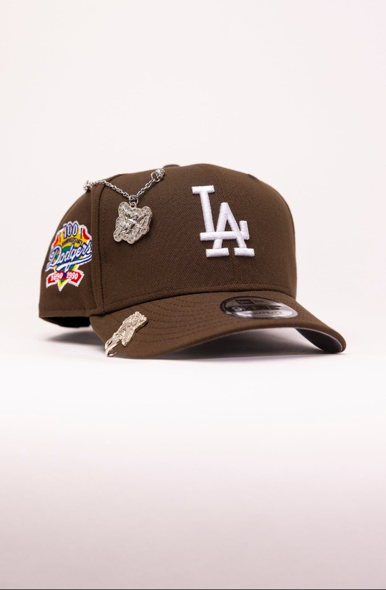 NEW ERA EXCLUSIVE 9FIFTY BROWN LOS ANGELES DODGERS SNAPBACK W/ 100TH ANNIVERSARY SIDE PATCH