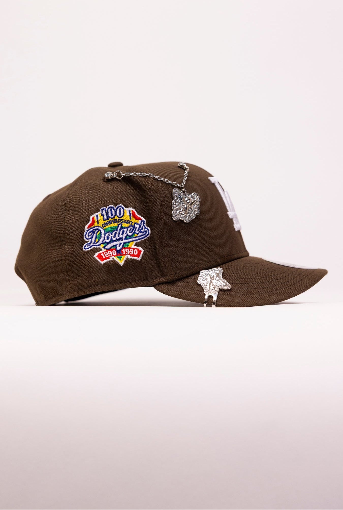 NEW ERA EXCLUSIVE 9FIFTY BROWN LOS ANGELES DODGERS SNAPBACK W/ 100TH ANNIVERSARY SIDE PATCH