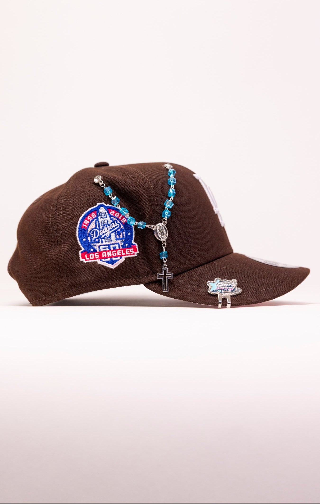NEW ERA EXCLUSIVE 9FIFTY DARK BROWN LOS ANGELES DODGERS SNAPBACK W/ 60TH ANNIVERSARY SIDE PATCH
