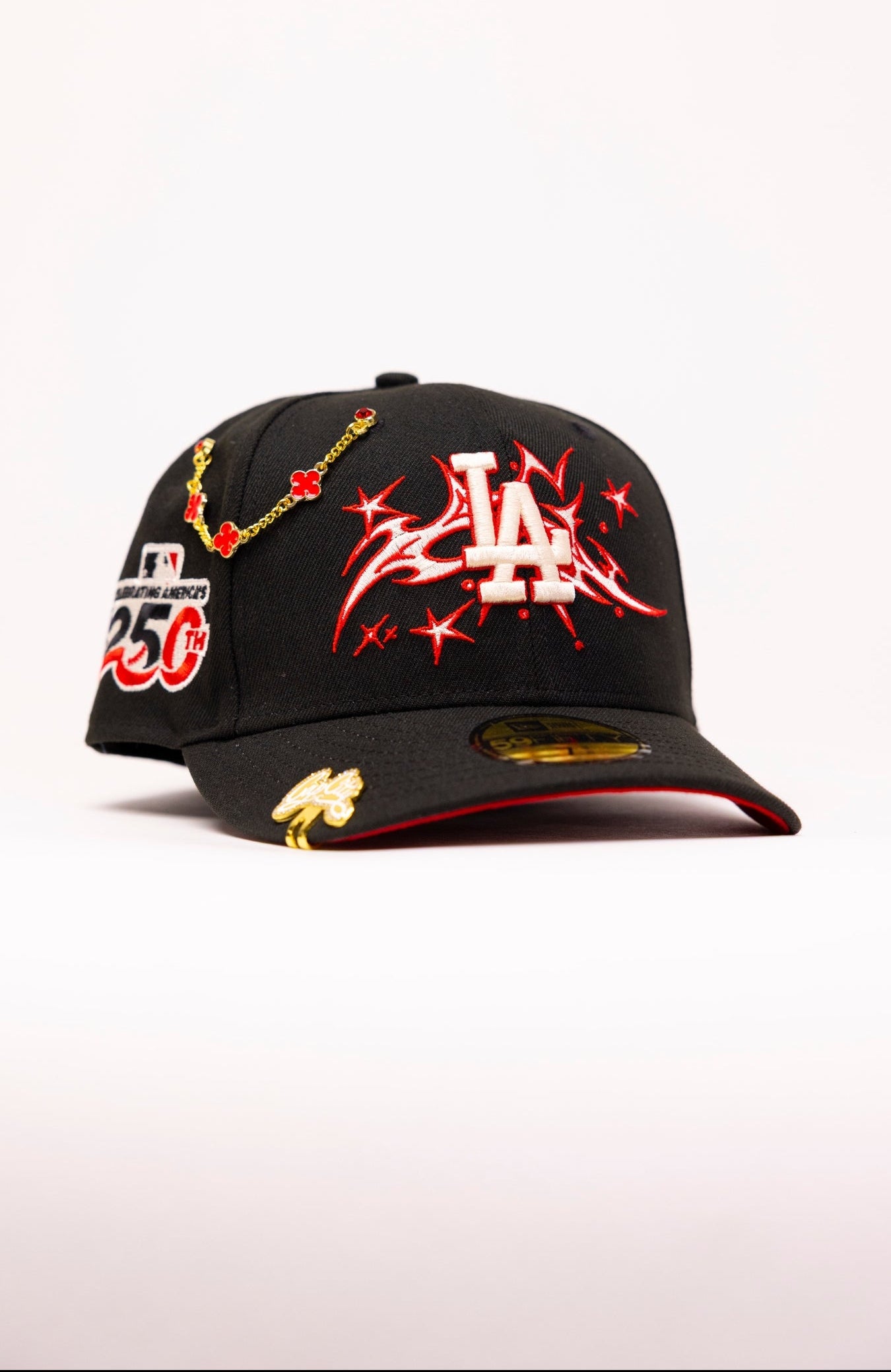 NEW ERA EXCLUSIVE 59FIFTY LOS ANGELES DODGERS W/ EMBROIDERY + 250TH ANNIVERSARY SIDE PATCH