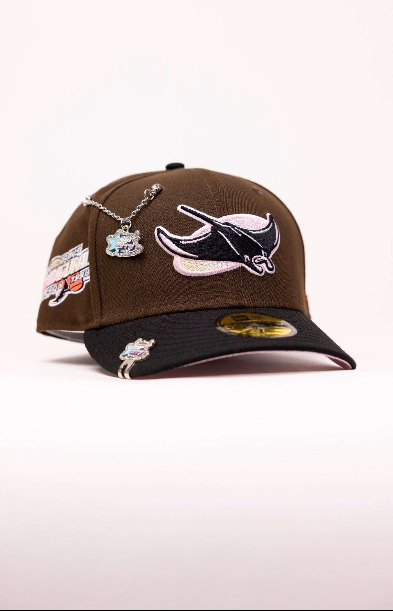 NEW ERA EXCLUSIVE 59FIFTY BROWN/BLACK TAMPA BAY DEVILRAYS W/ INAUGURAL SEASON SIDE PATCH