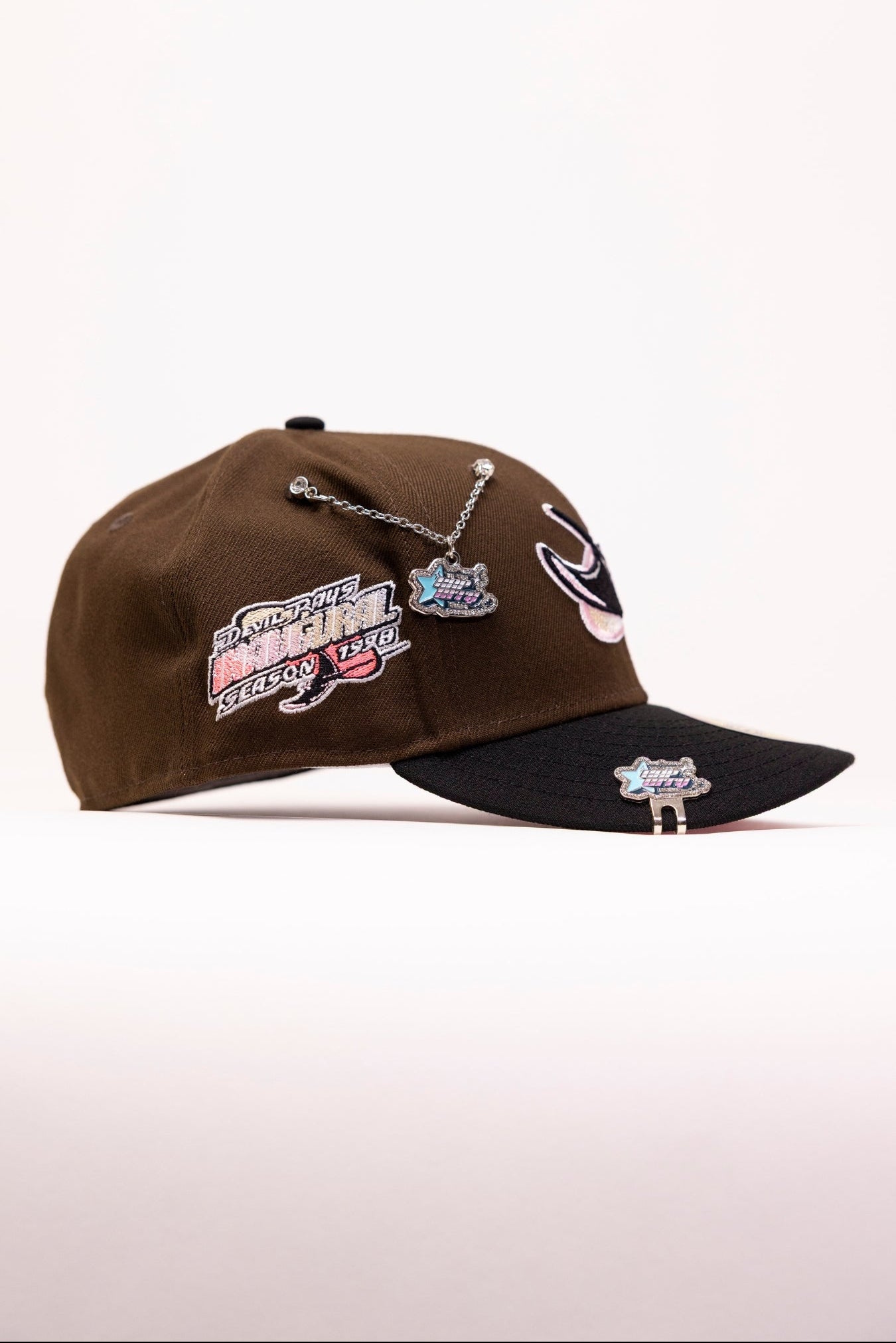 NEW ERA EXCLUSIVE 59FIFTY BROWN/BLACK TAMPA BAY DEVILRAYS W/ INAUGURAL SEASON SIDE PATCH